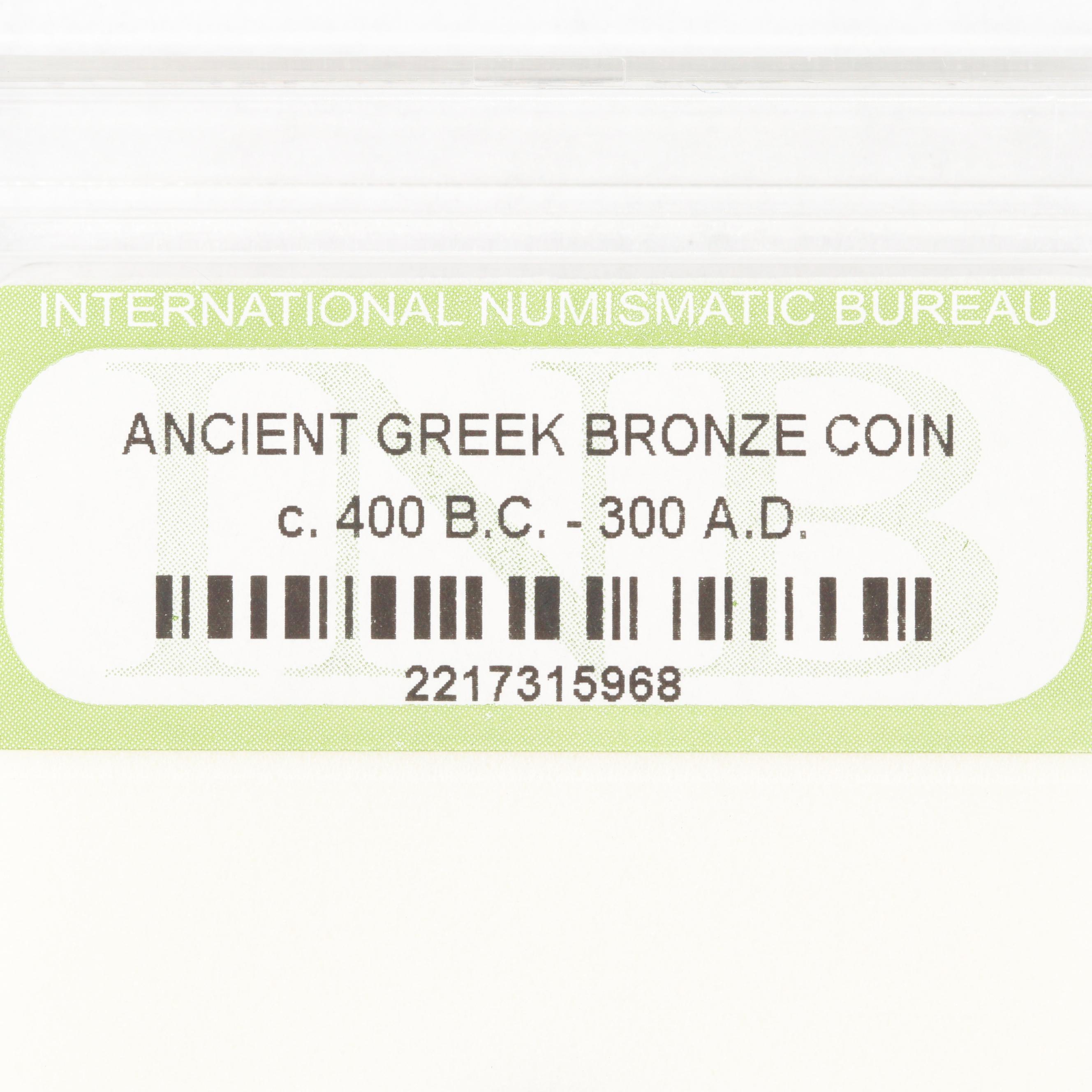 Three Encapsulated Ancient to Late Middle Ages Bronze Coins