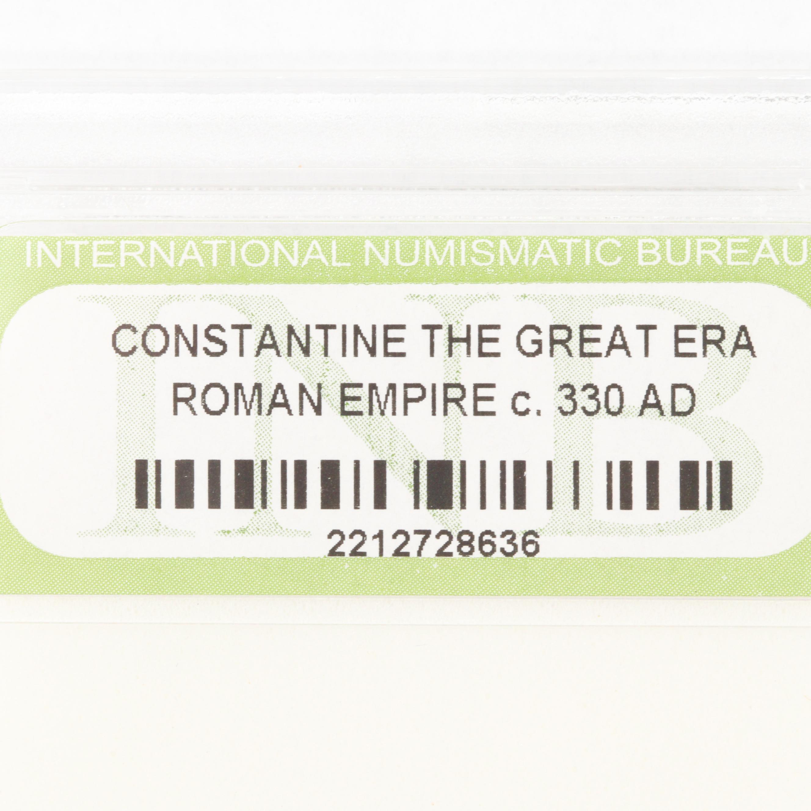 Three Encapsulated Ancient to Late Middle Ages Bronze Coins