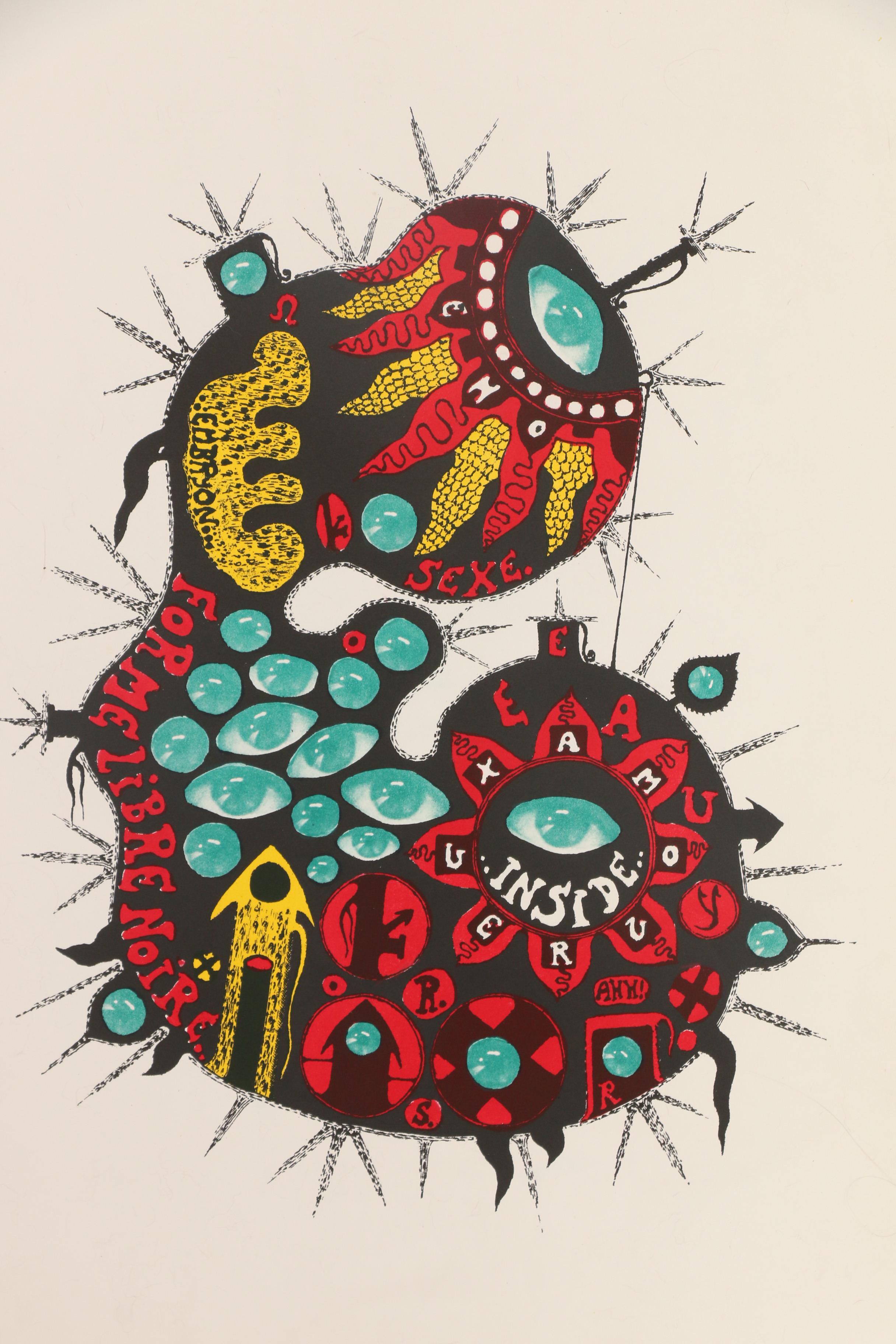 Guy Harloff 1972 Lithograph "Forme Libre Noire"