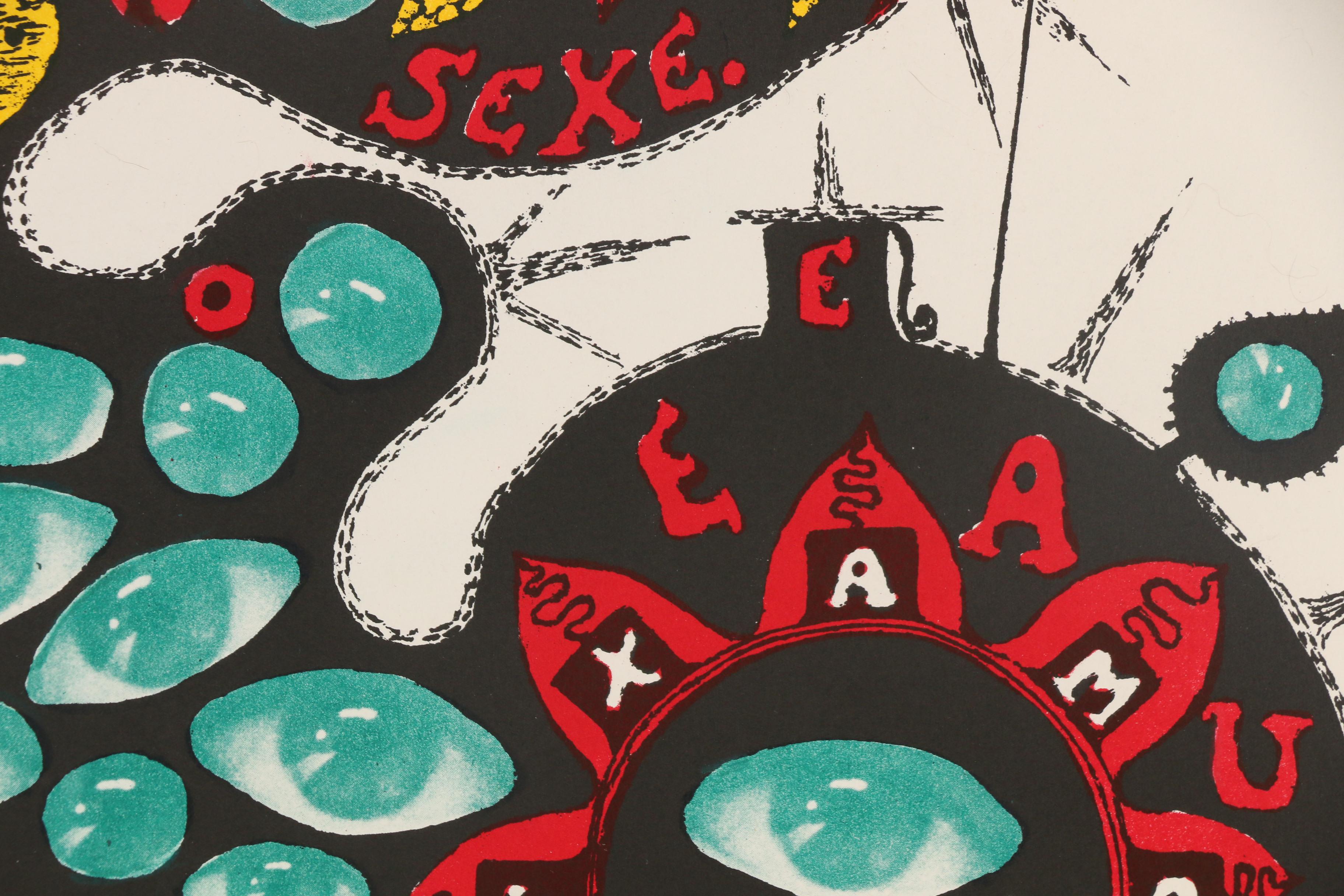 Guy Harloff 1972 Lithograph "Forme Libre Noire"