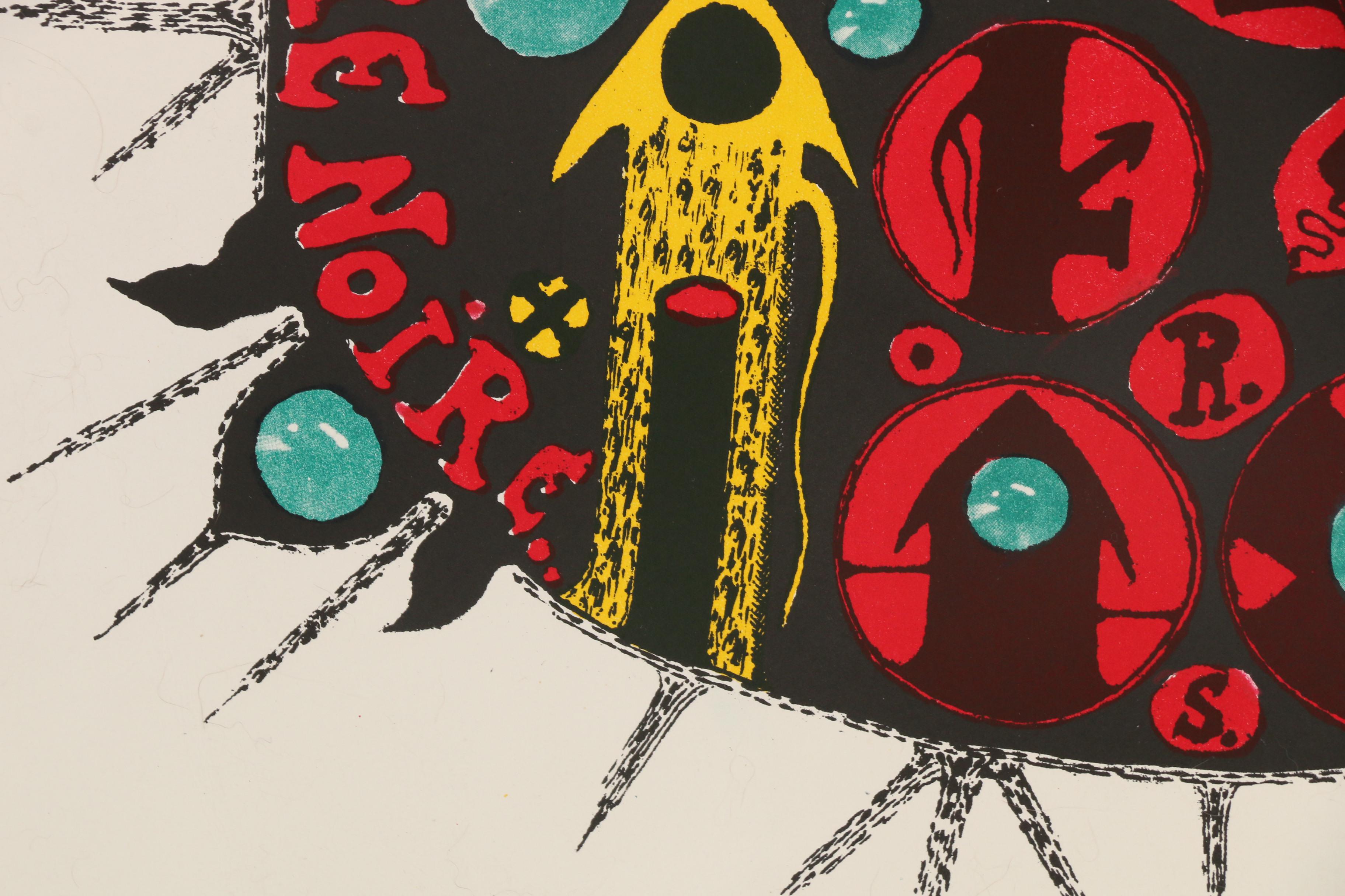 Guy Harloff 1972 Lithograph "Forme Libre Noire"