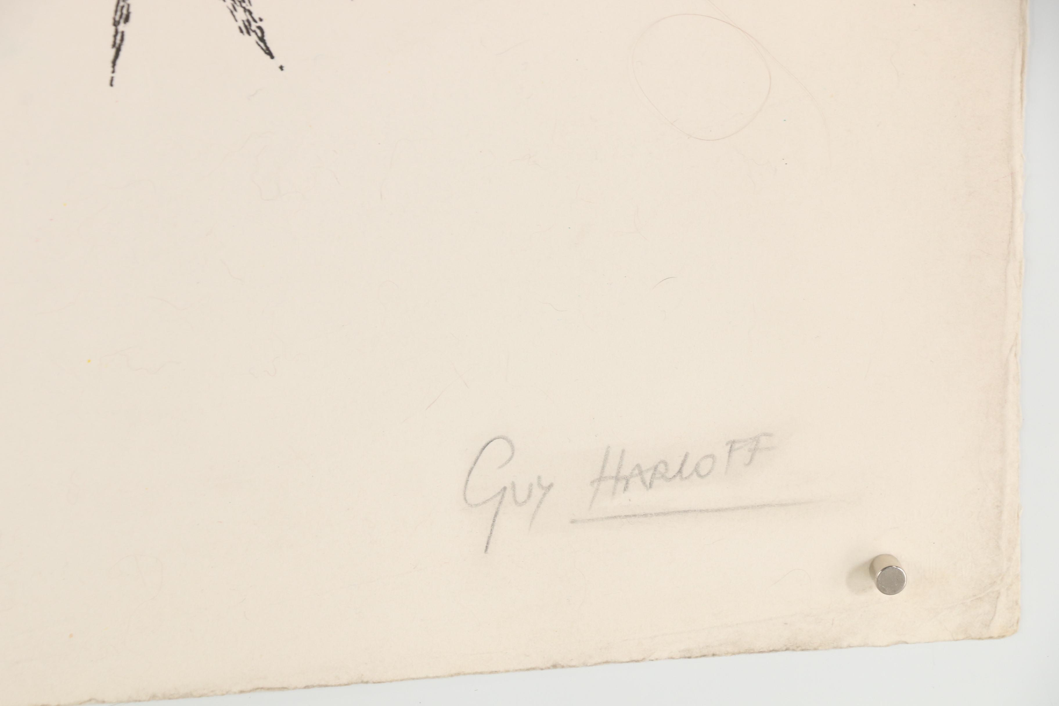 Guy Harloff 1972 Lithograph "Forme Libre Noire"