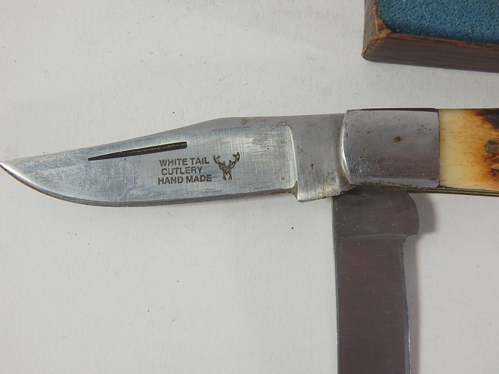 "Old Timer" Schrade 1080T Folding Knife and White Tail Cutlery Hand Made Knife