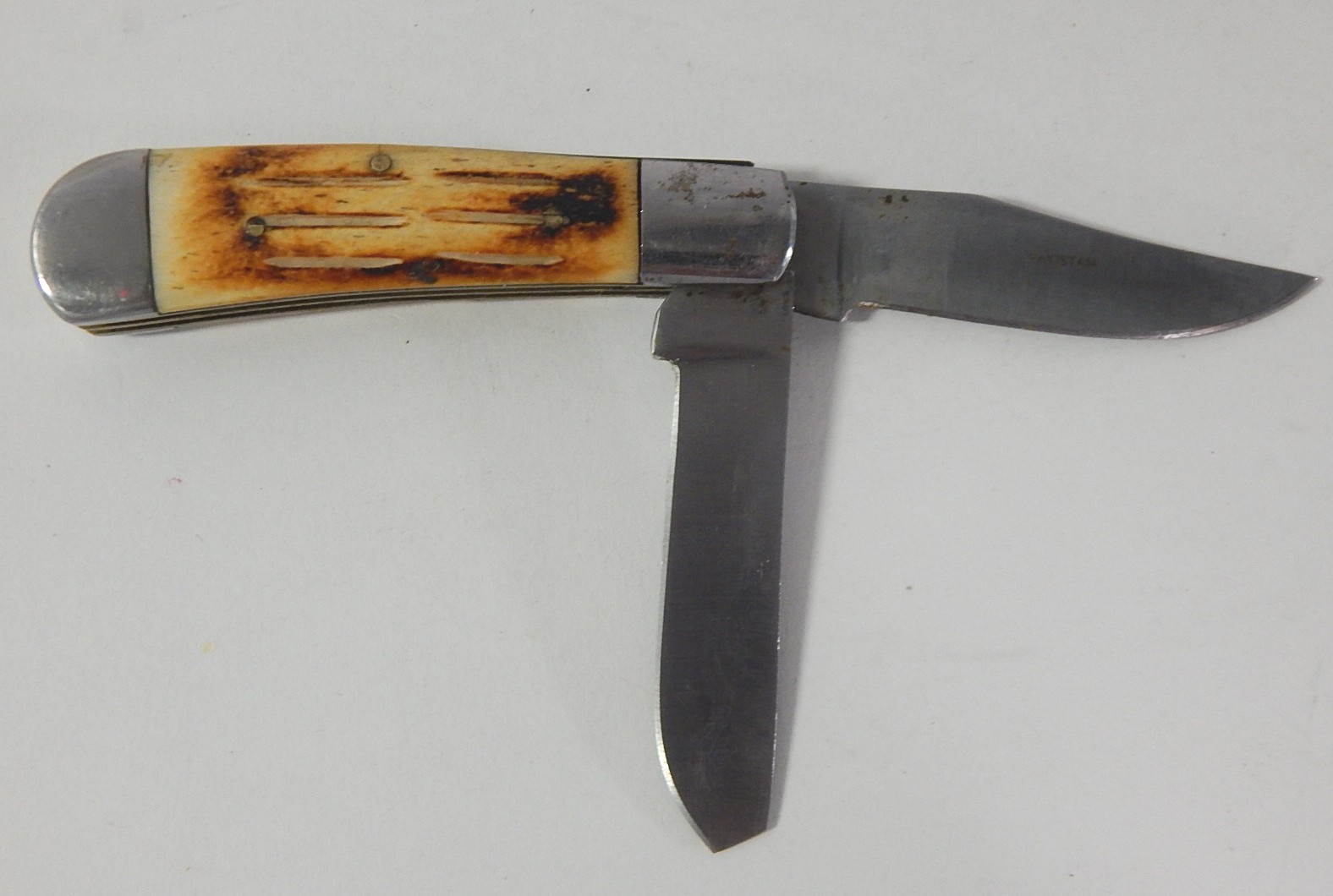 "Old Timer" Schrade 1080T Folding Knife and White Tail Cutlery Hand Made Knife