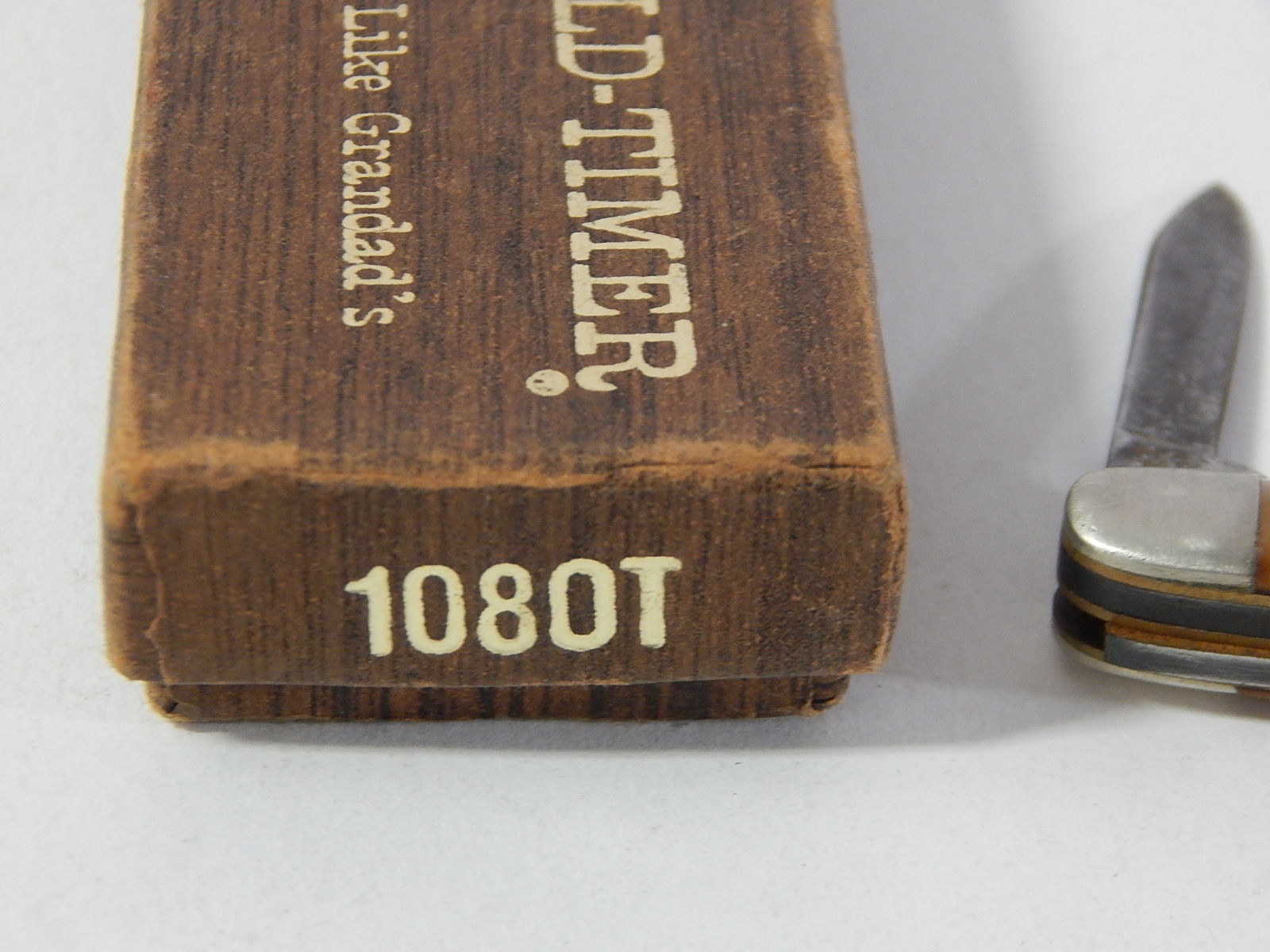 "Old Timer" Schrade 1080T Folding Knife and White Tail Cutlery Hand Made Knife