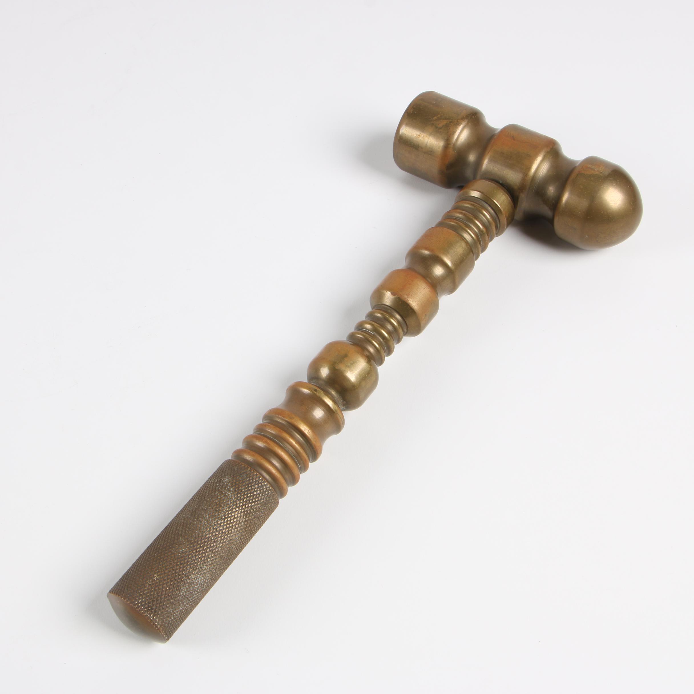 Solid Brass Ball Peen Hammer with Detachable Handle