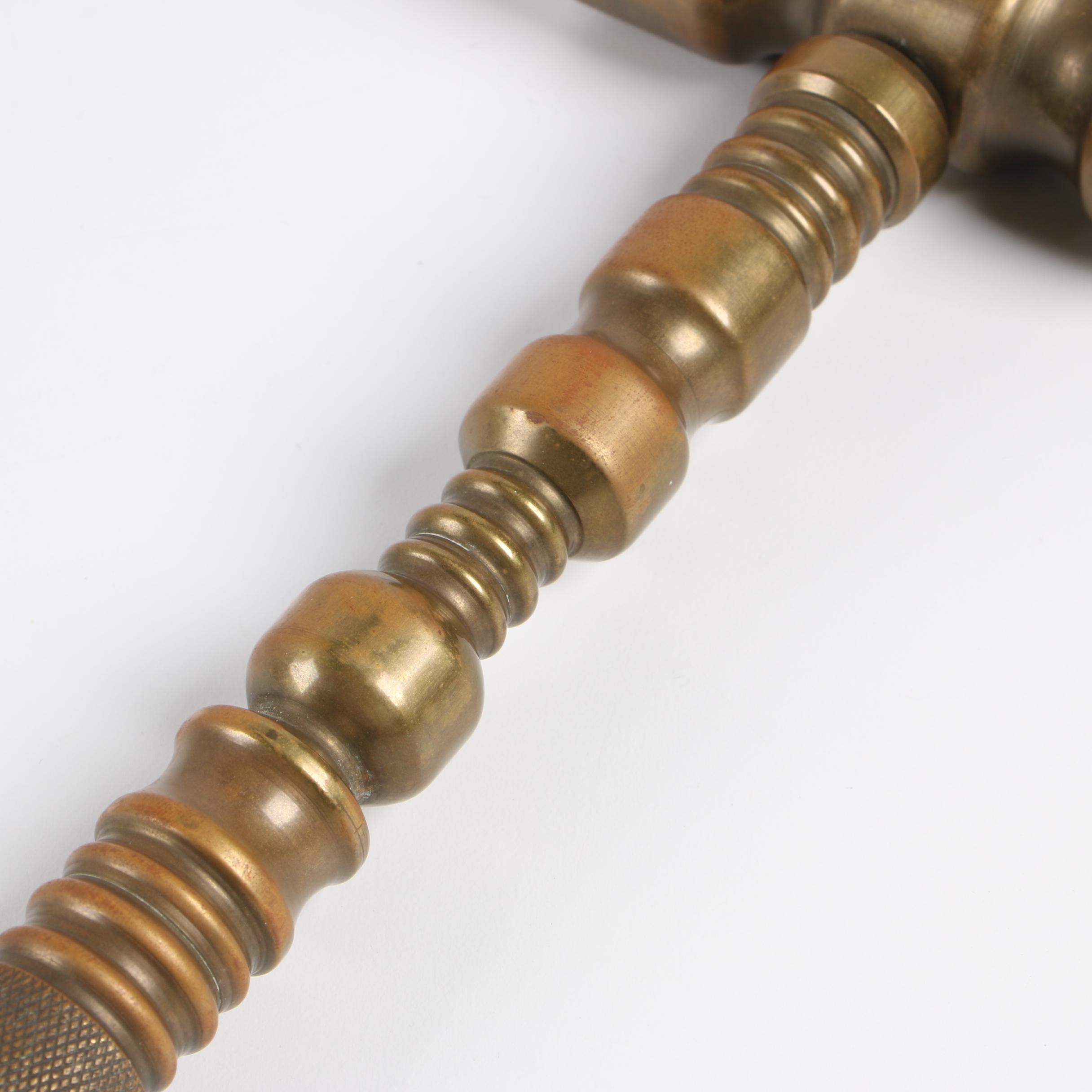 Solid Brass Ball Peen Hammer with Detachable Handle