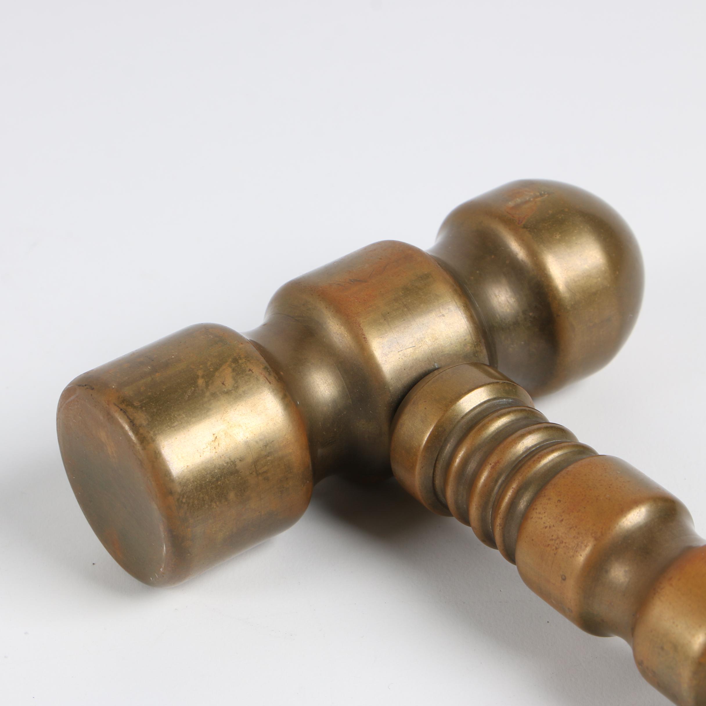 Solid Brass Ball Peen Hammer with Detachable Handle