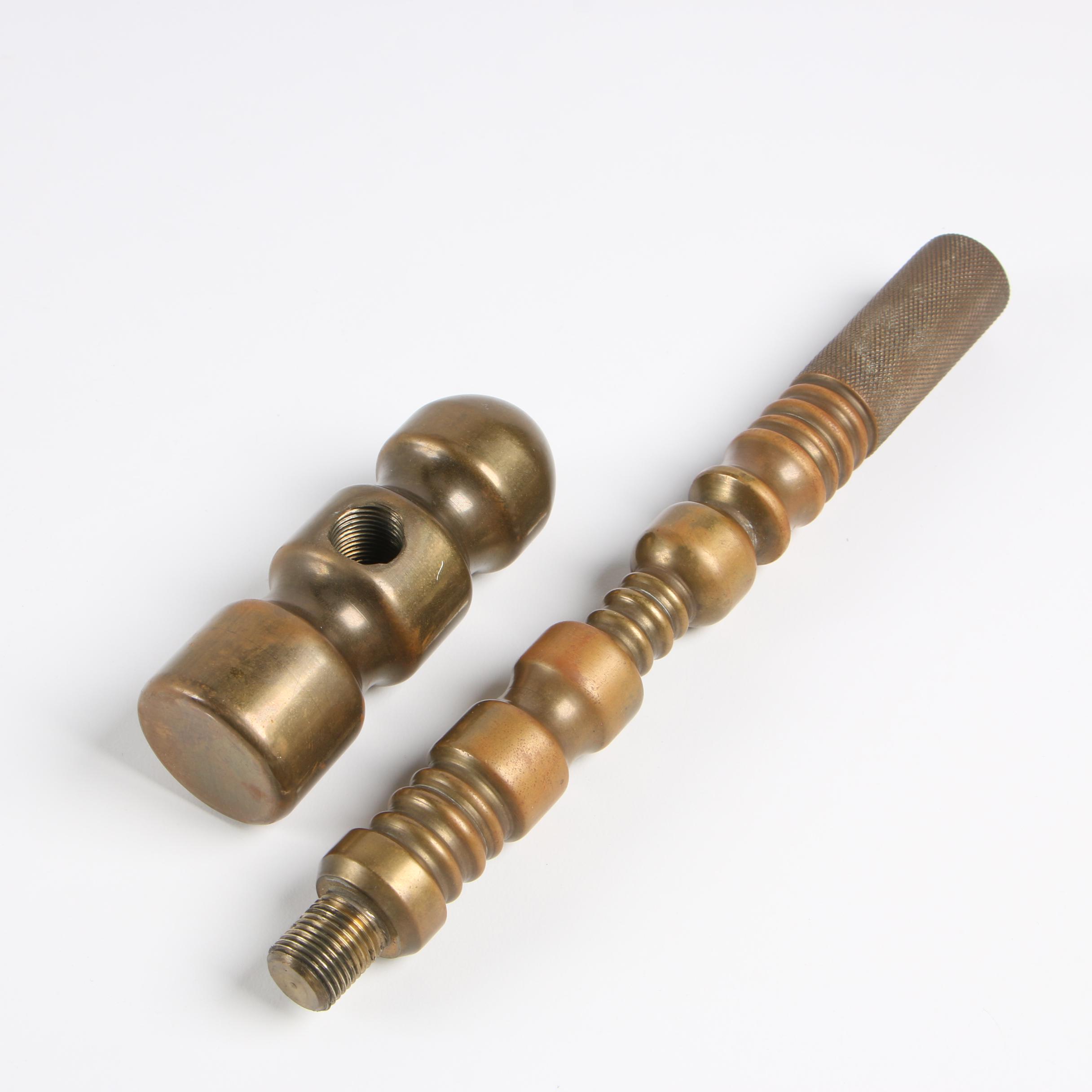 Solid Brass Ball Peen Hammer with Detachable Handle