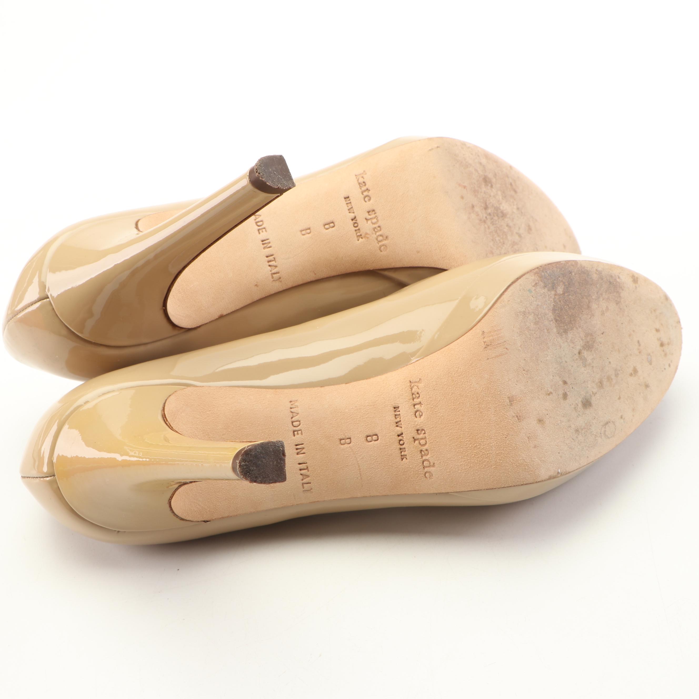 Kate Spade New York Patent Leather Pumps with Tory Burch Leather Sandals