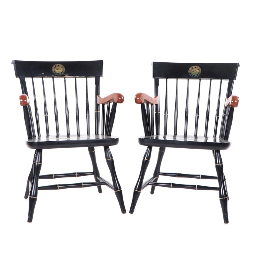 Nichols and Stone Liberty Wooden Armchairs for Massachusetts Eye, Pair