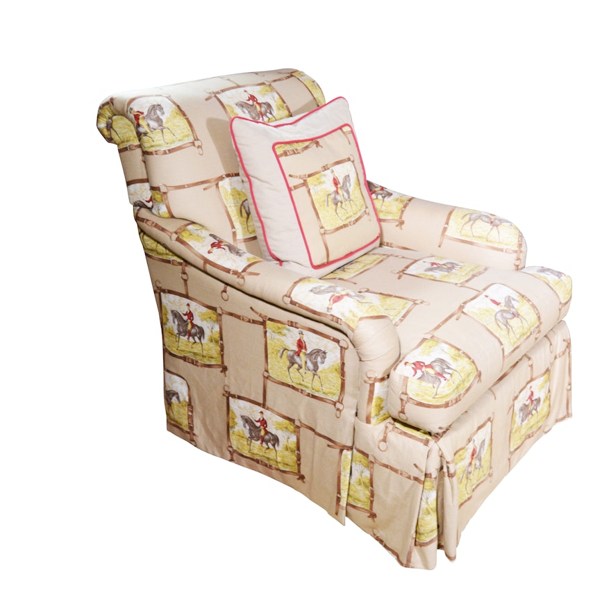 Jockey Upholstered Swivel Lounge Chair, Contemporary