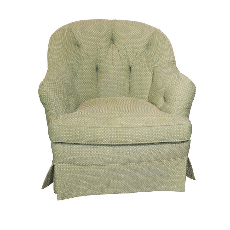 Tufted Back Upholstered Club Chair, Late 20th Century