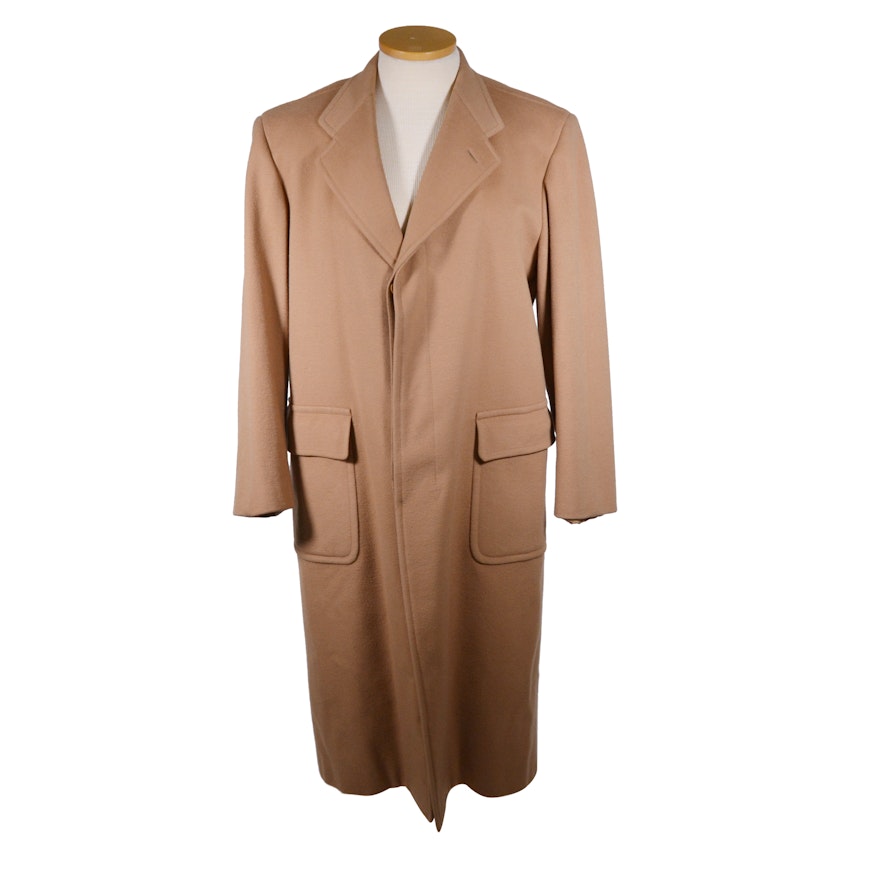 Men's Giorgio Armani Couture Camel Wool and Cashmere Overcoat