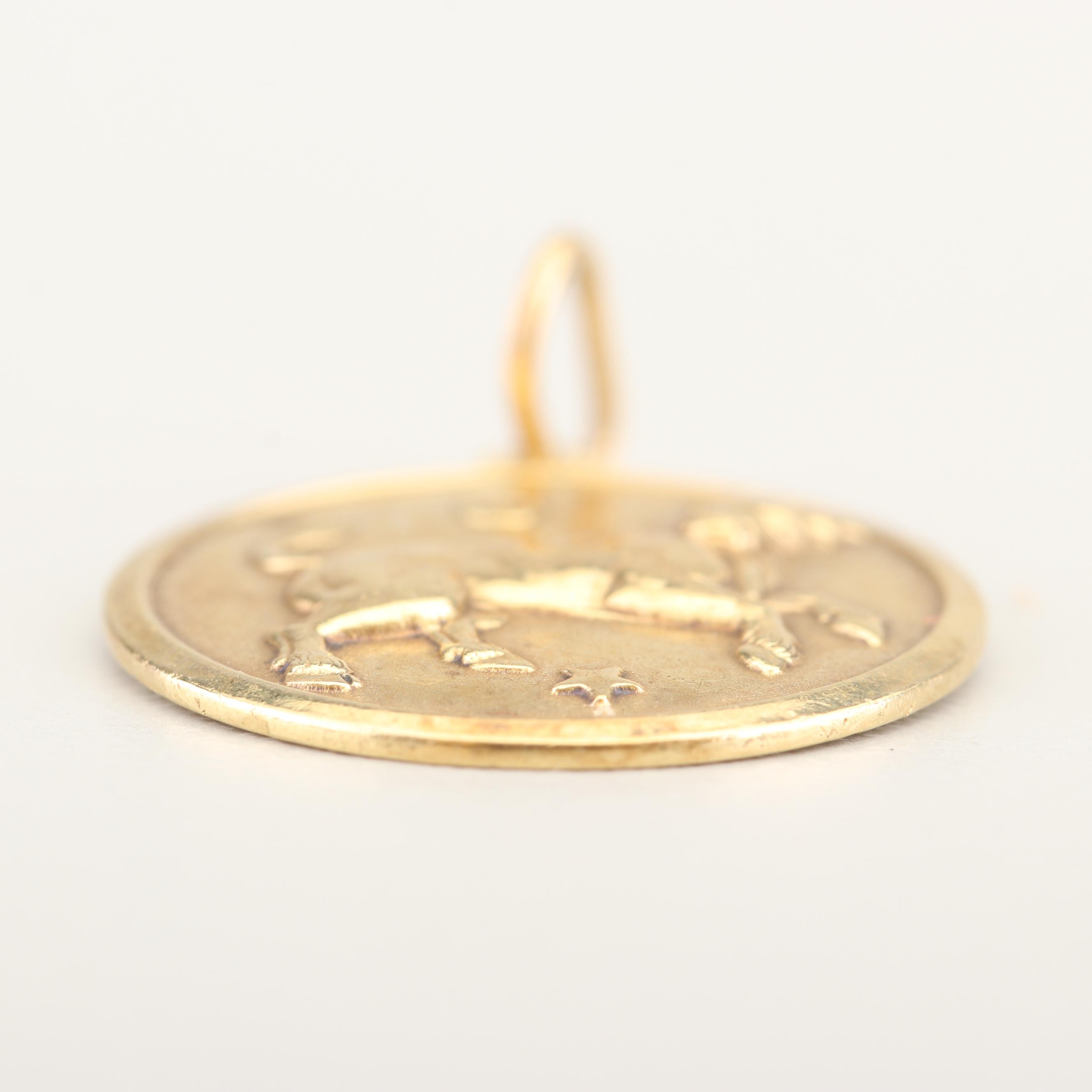 14K Yellow Gold Taurus Pendant