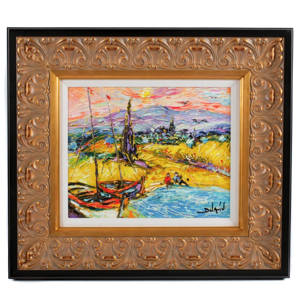 Duaiv Embellished Giclée "Van Gogh à Pêche"