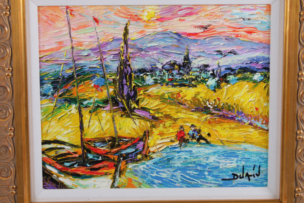 Duaiv Embellished Giclée "Van Gogh à Pêche"