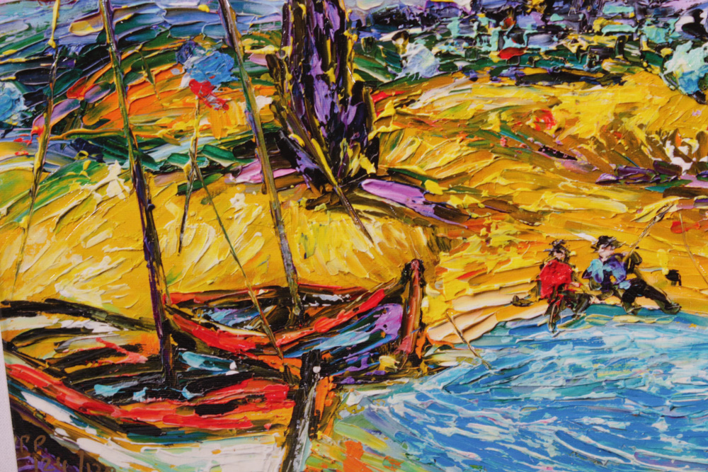 Duaiv Embellished Giclée "Van Gogh à Pêche"