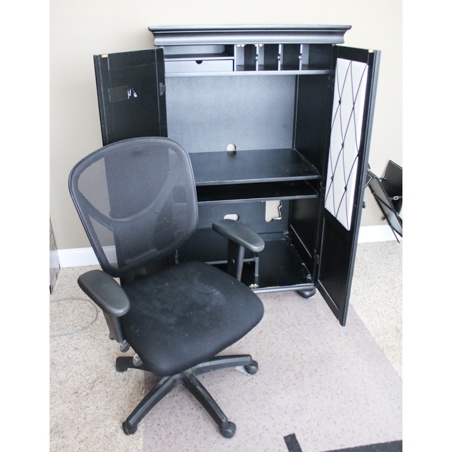 Contemporary Cabinet Desk and Office Chair