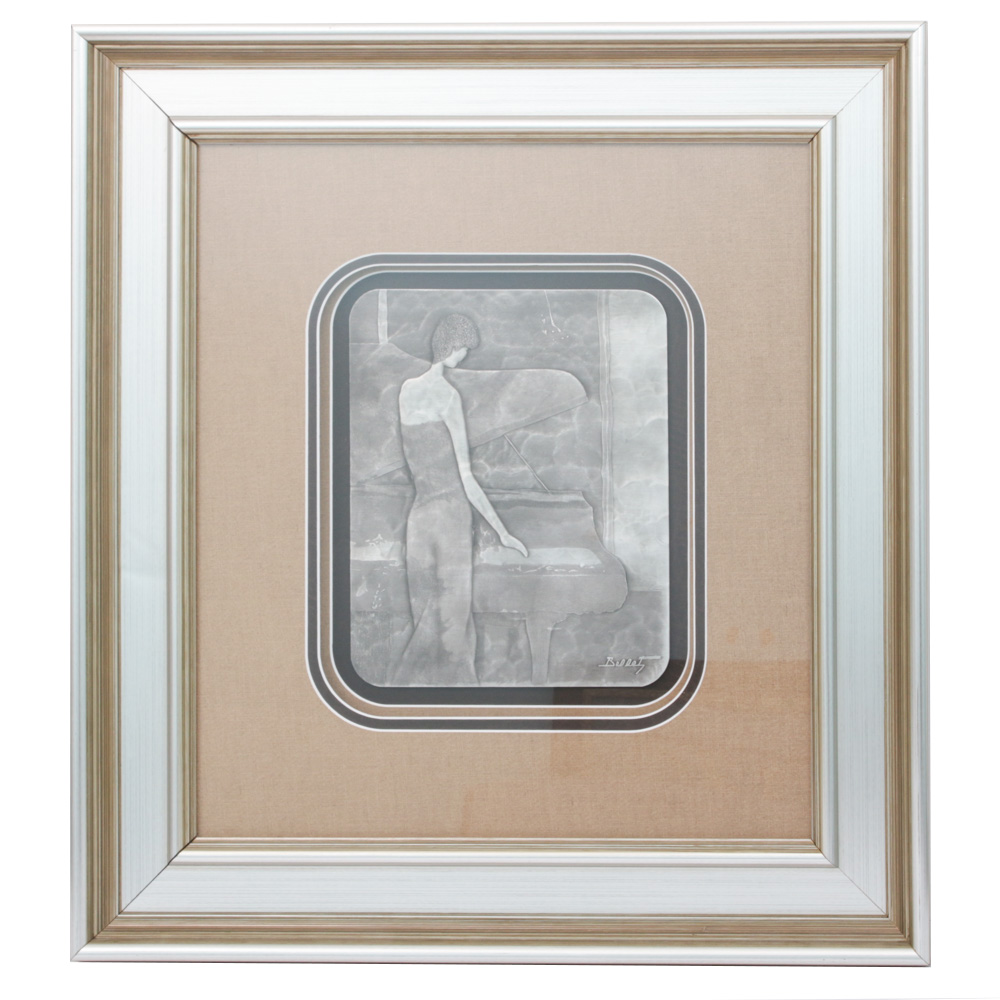 Emile Bellet Hand-Hammered Aluminum Relief "Effleurement"