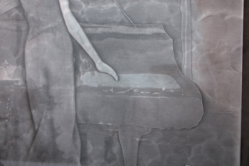 Emile Bellet Hand-Hammered Aluminum Relief "Effleurement"