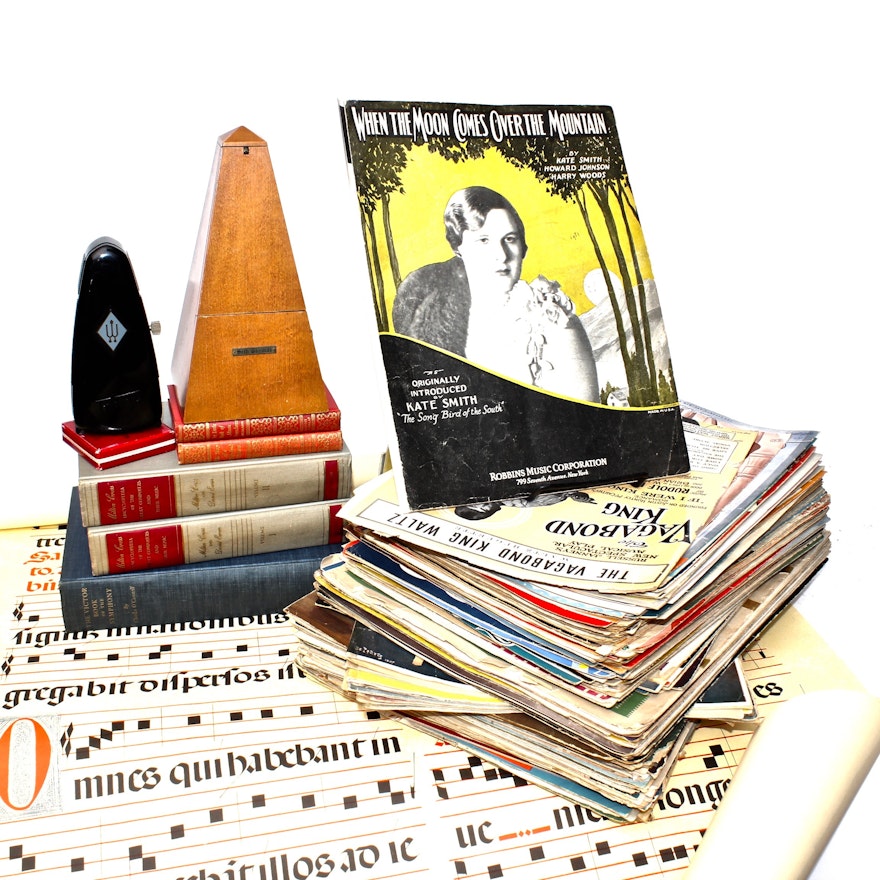 Vintage and Antique Sheet Music and Books on Symphony and Composers