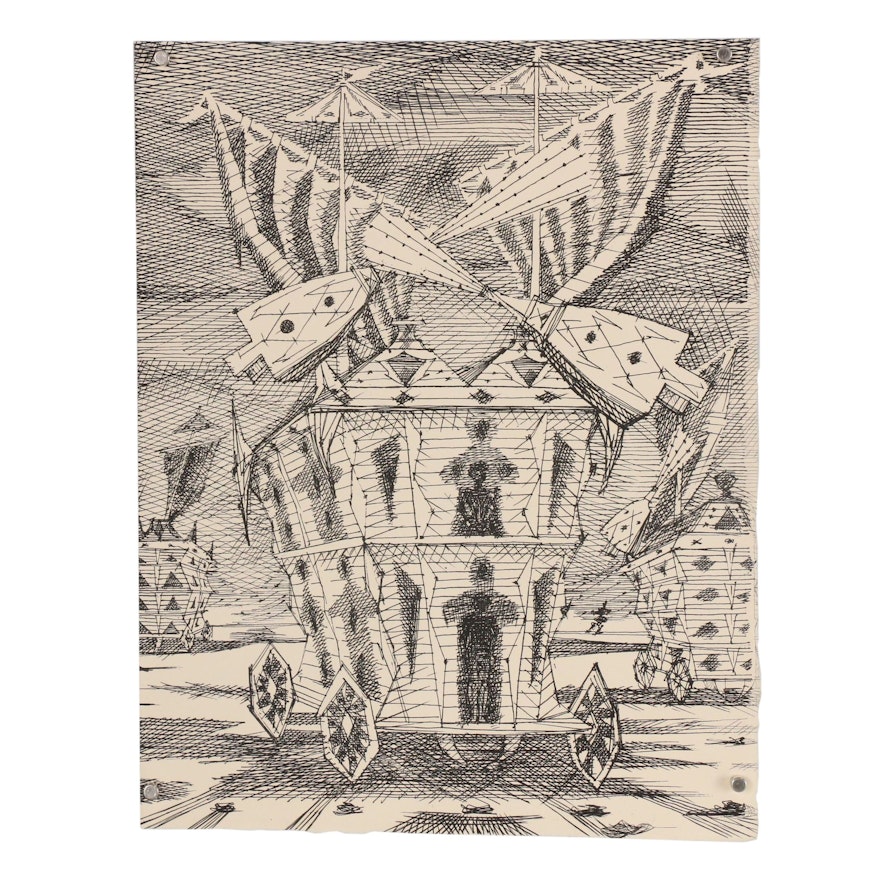 Lucien Coutaud Surrealist Etching