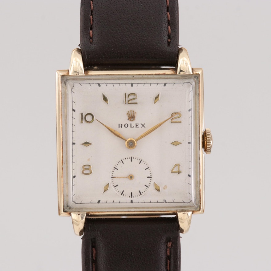 Vintage Rolex Precision 4330 14K Yellow Gold Stem Wind Wristwatch