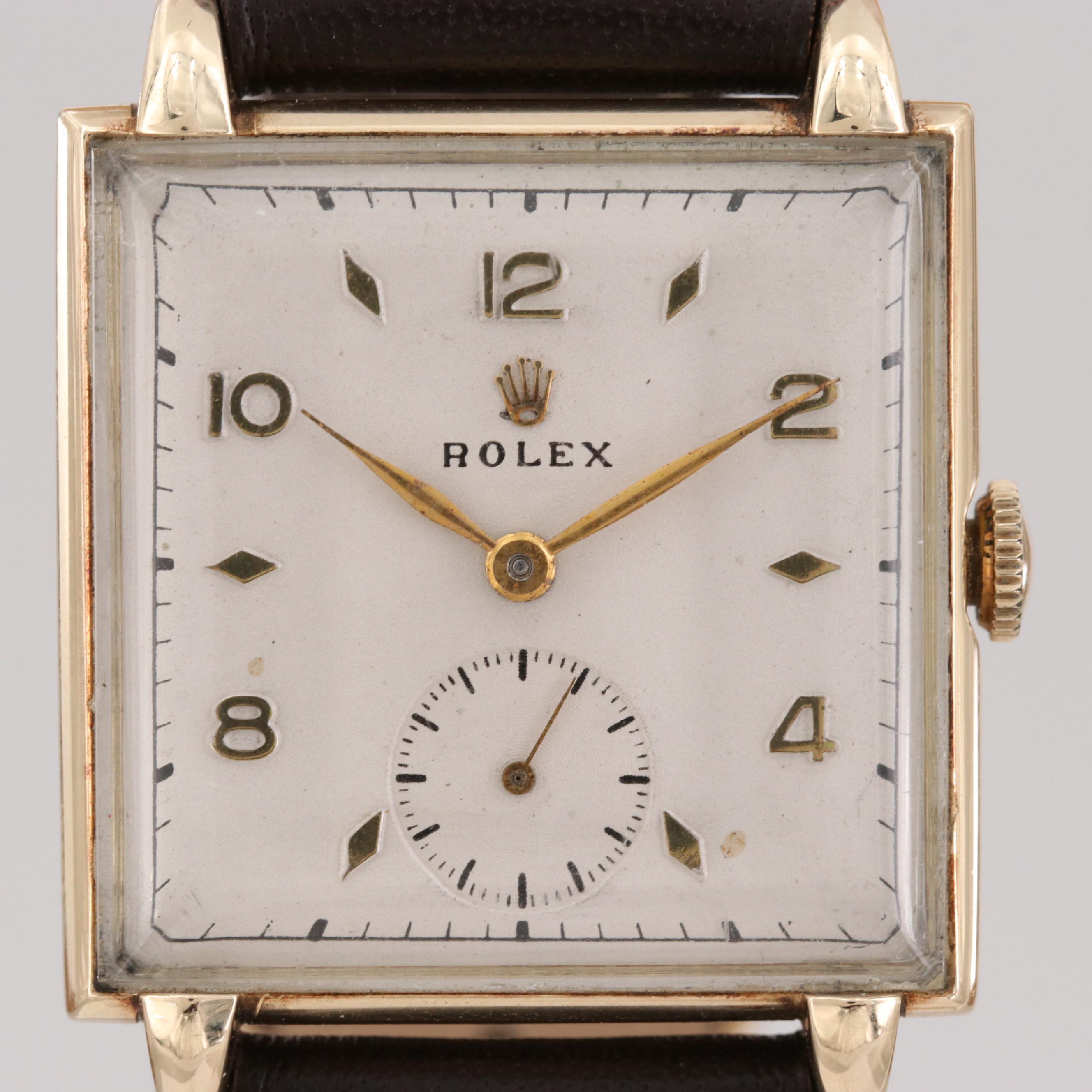 Vintage Rolex Precision 4330 14K Yellow Gold Stem Wind Watch