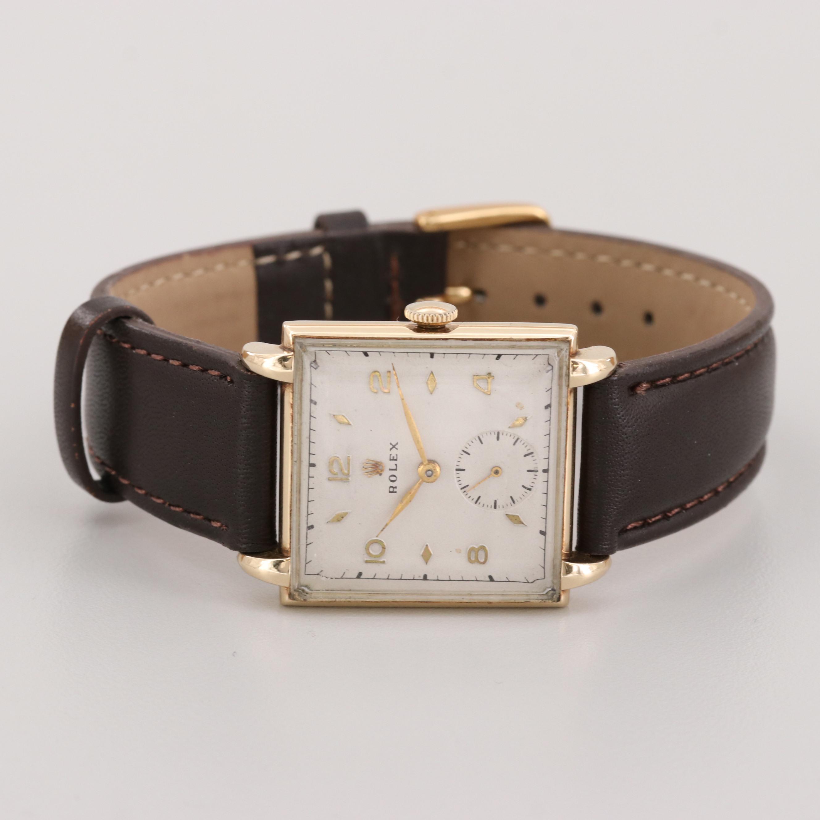 Vintage Rolex Precision 4330 14K Yellow Gold Stem Wind Watch