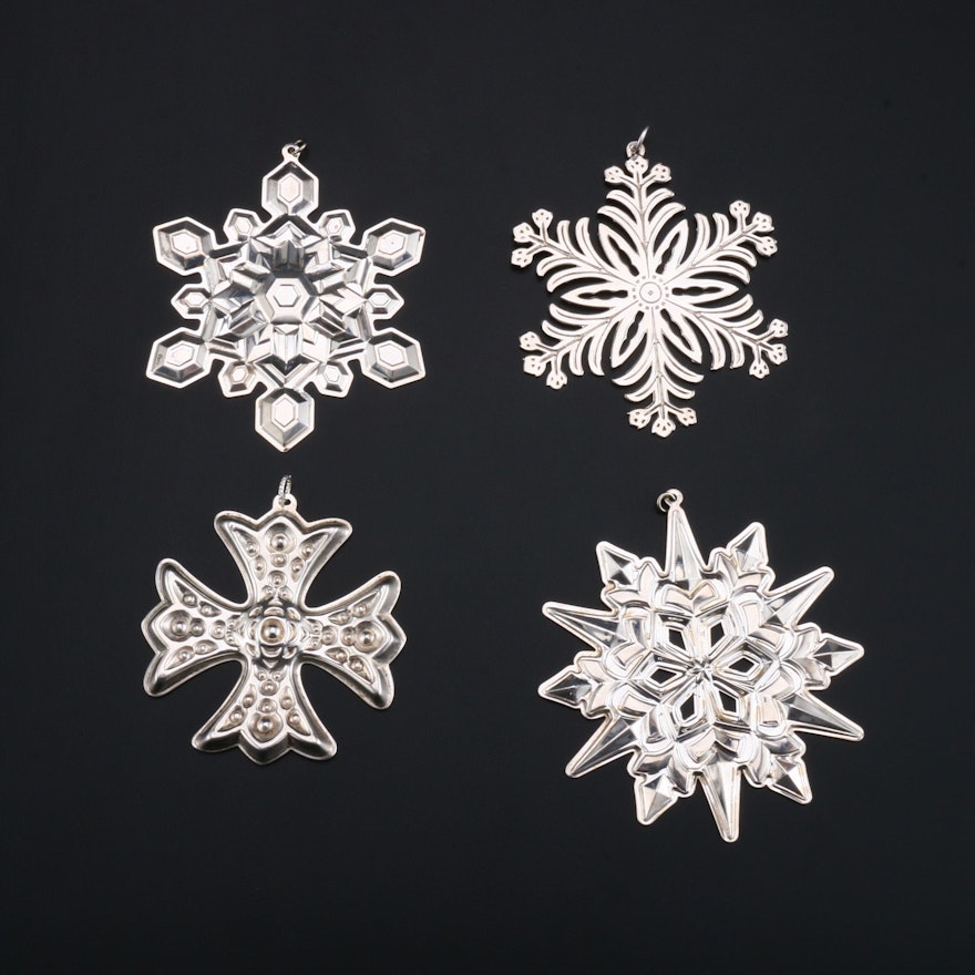 Sterling Silver Snowflake Ornaments