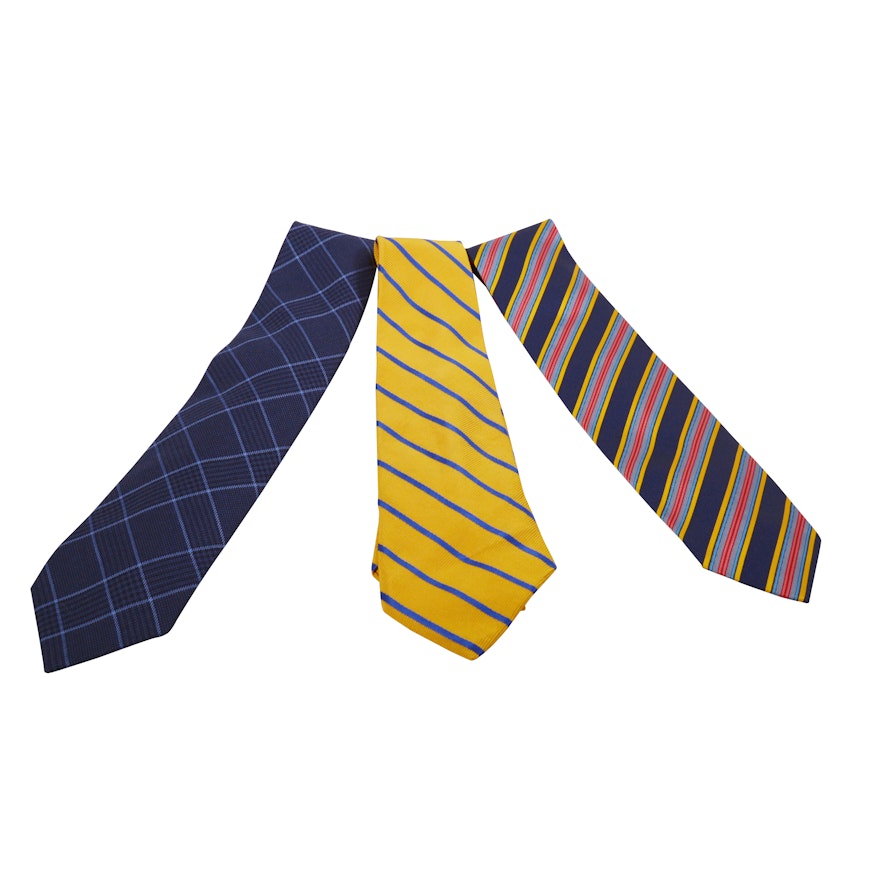 Men's Alan New York Multicolor Cashmere, Silk and Silk and Cotton Blend Neckties