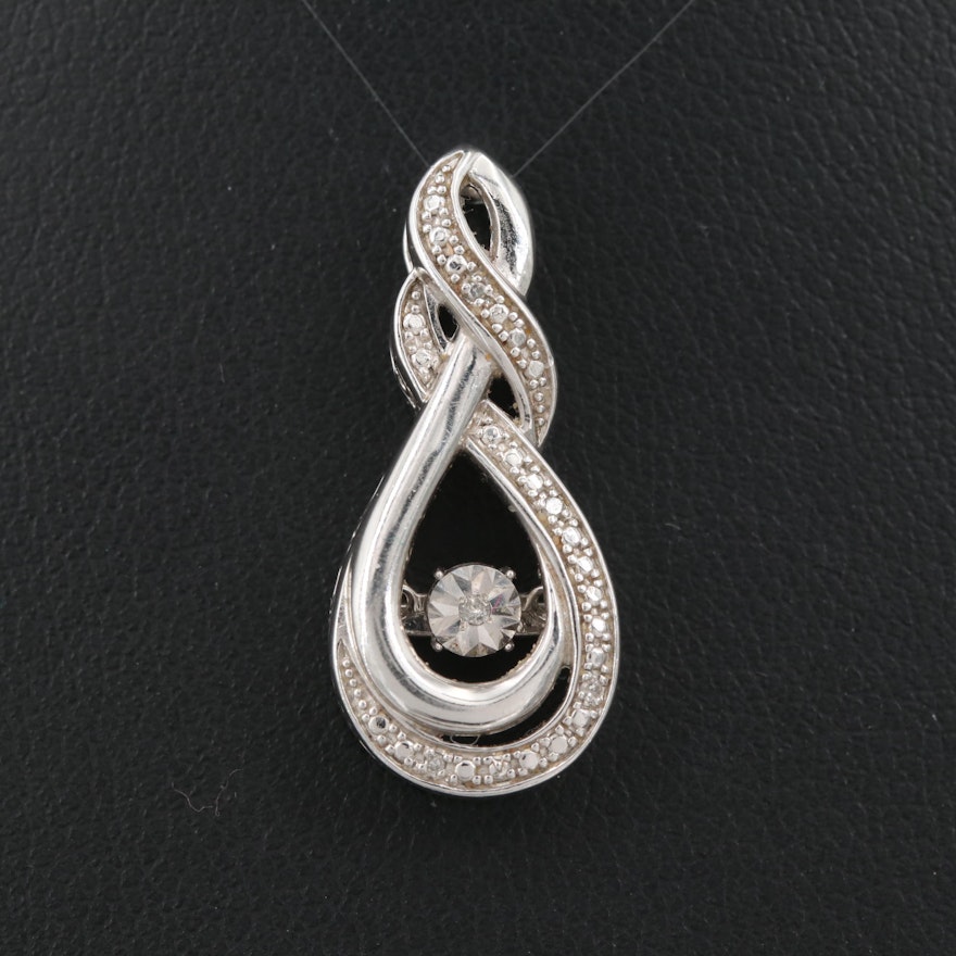 Sterling Silver Diamond Trembler Pendant