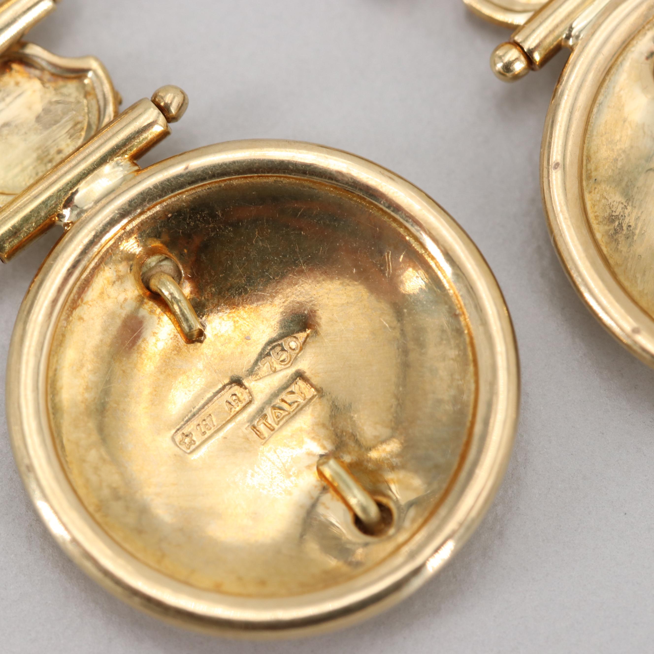 Italian 18K Yellow Gold Dangle Cameo Earrings