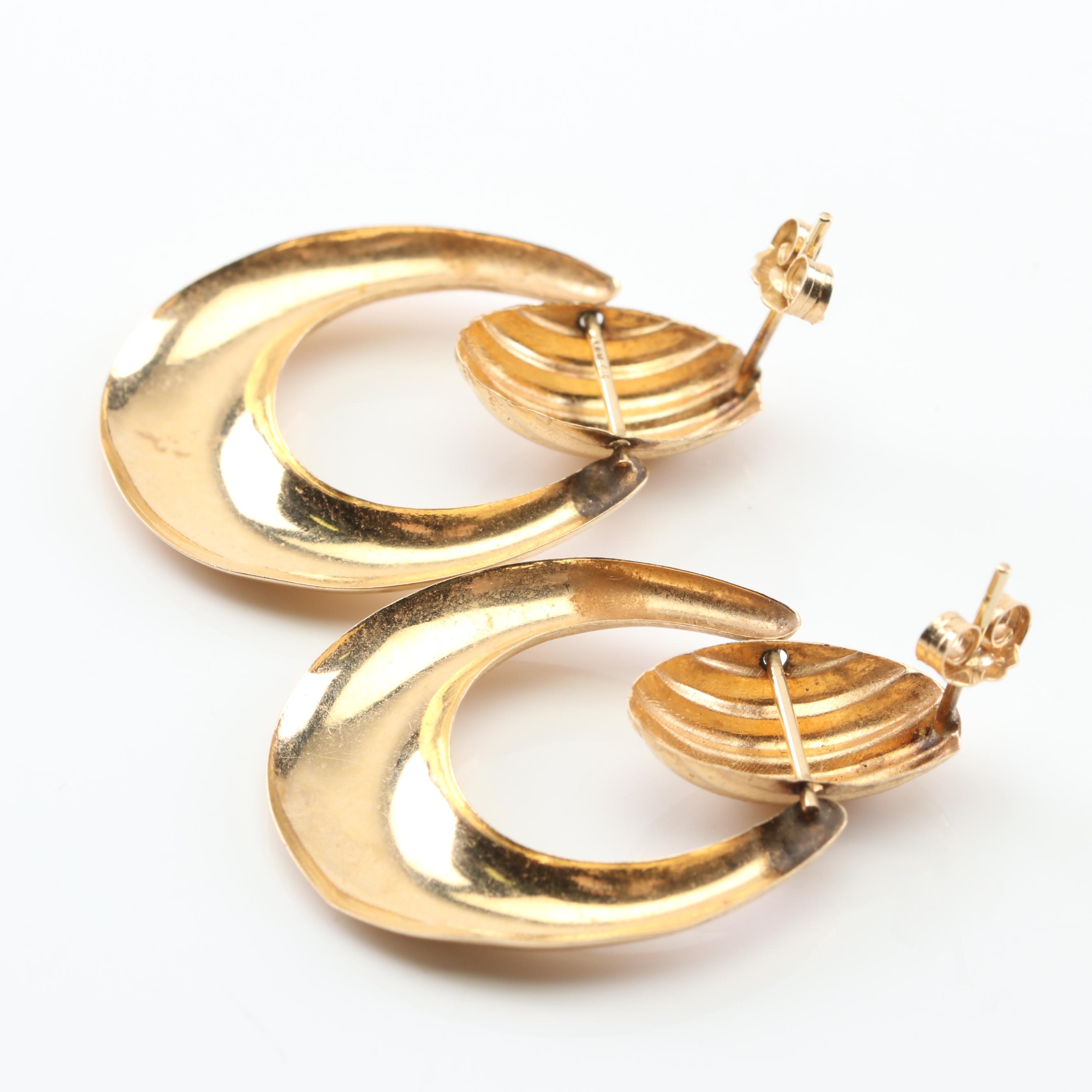 14K Yellow Gold Dangle Earrings