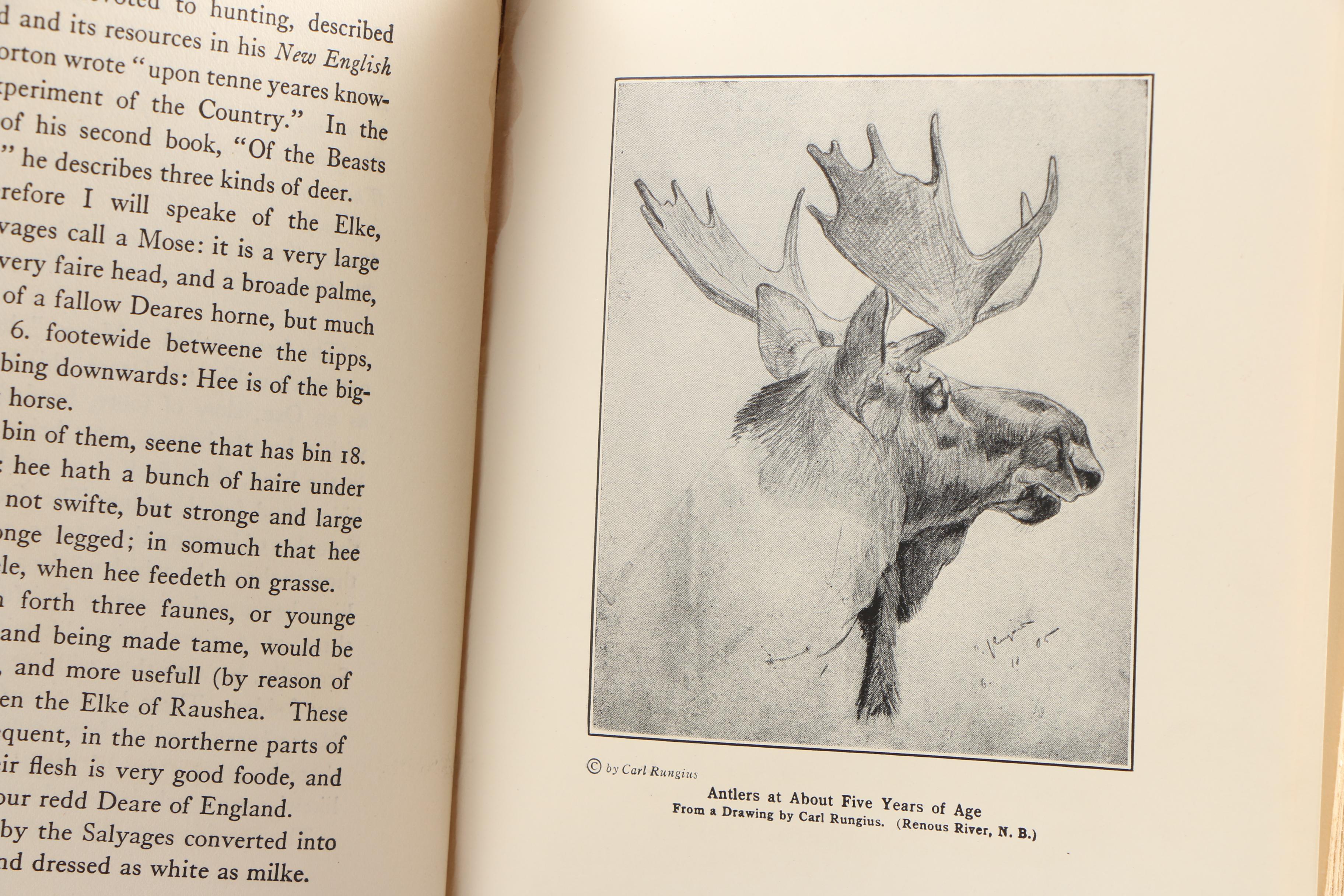 Books on Moose featuring 1920 "The Moose Book" by Samuel Merrill