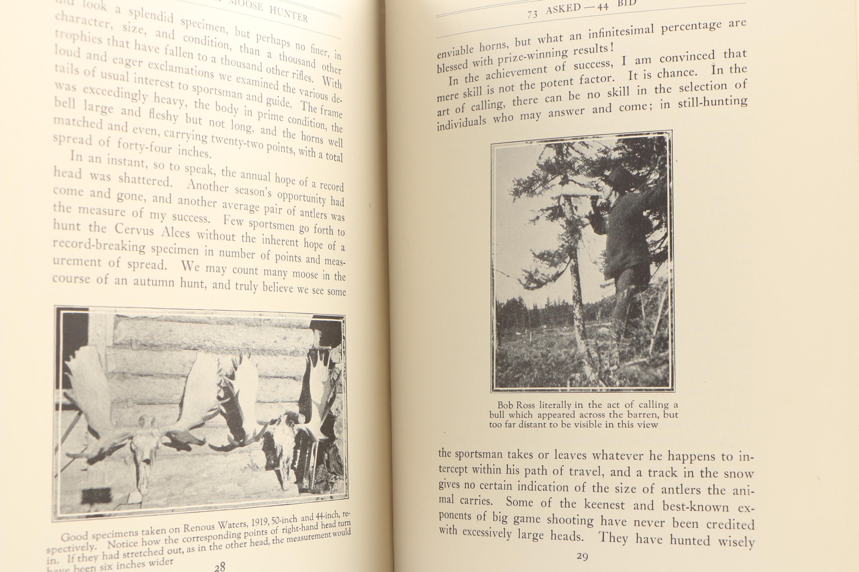 Books on Moose featuring 1920 "The Moose Book" by Samuel Merrill