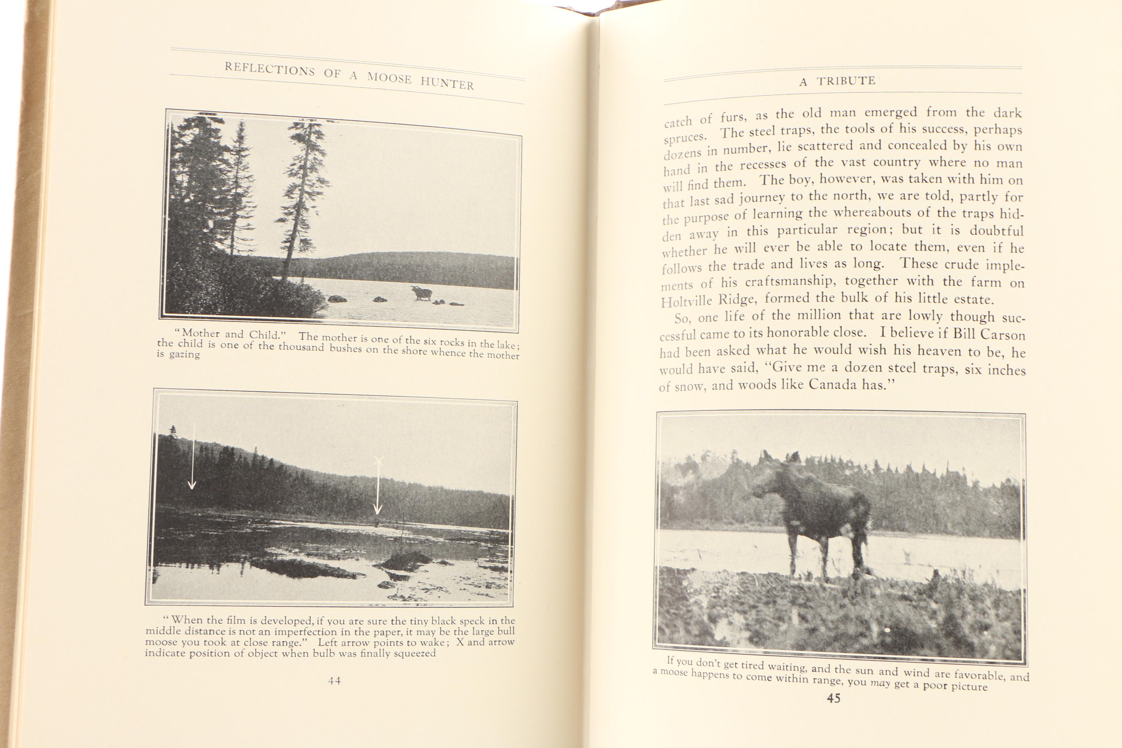 Books on Moose featuring 1920 "The Moose Book" by Samuel Merrill