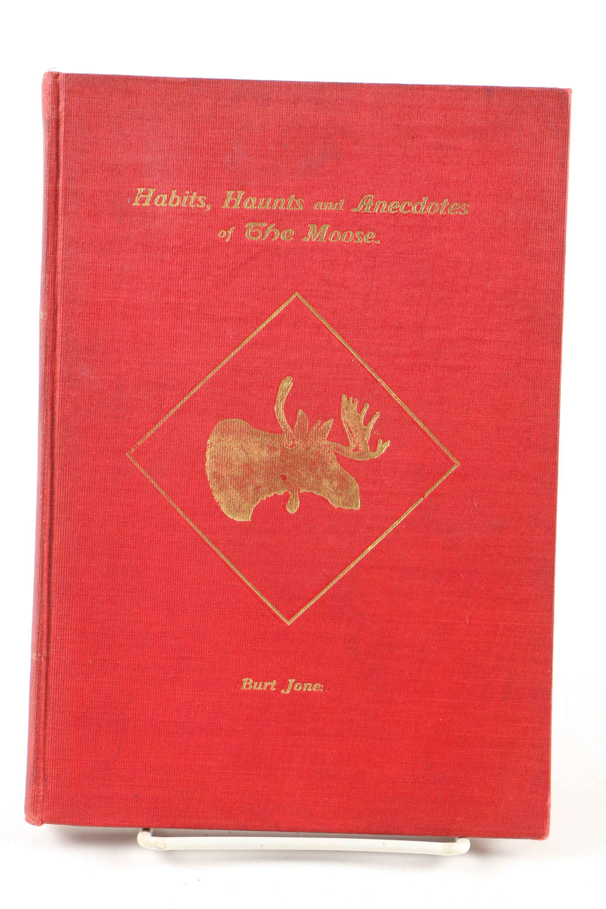 Books on Moose featuring 1920 "The Moose Book" by Samuel Merrill