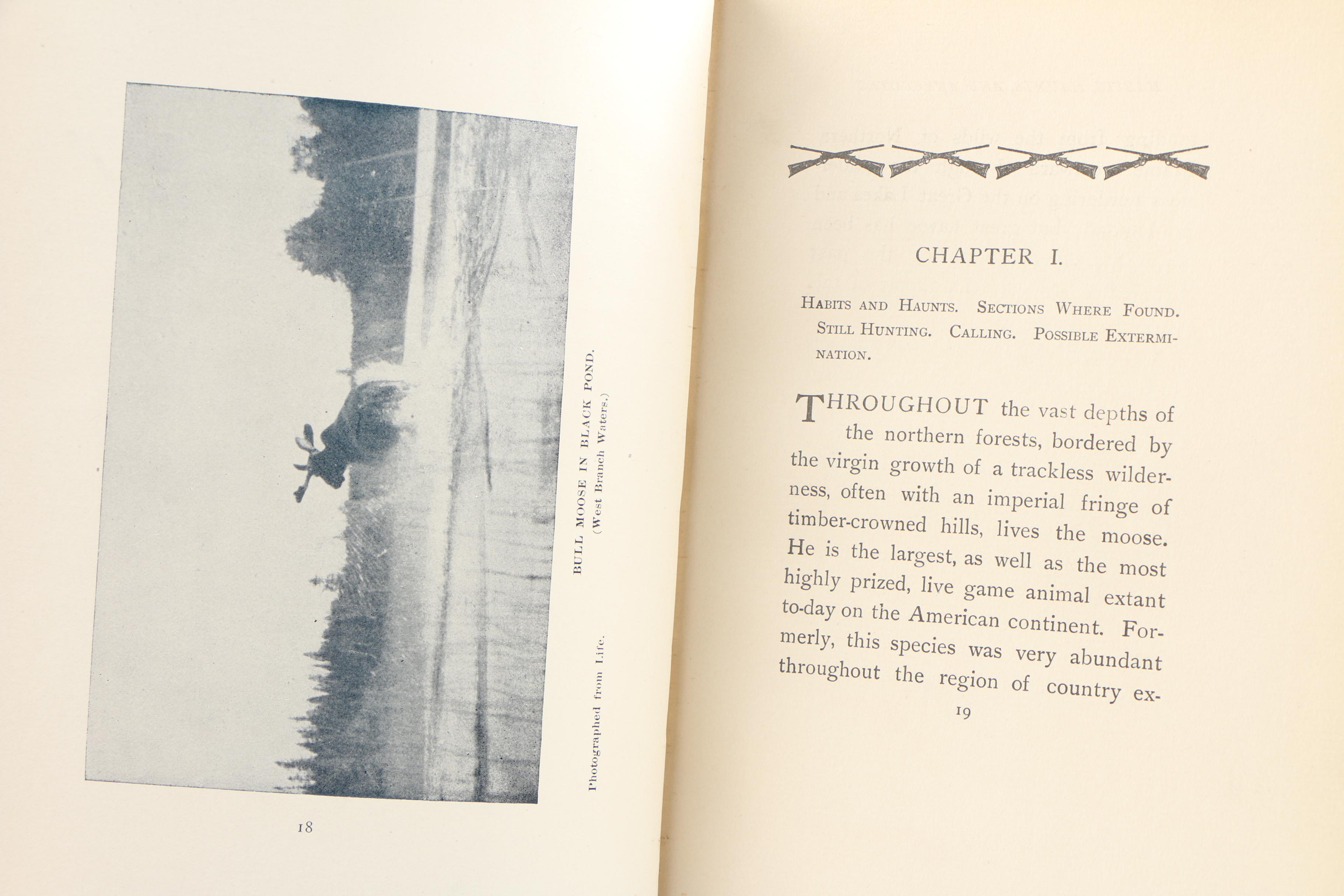 Books on Moose featuring 1920 "The Moose Book" by Samuel Merrill