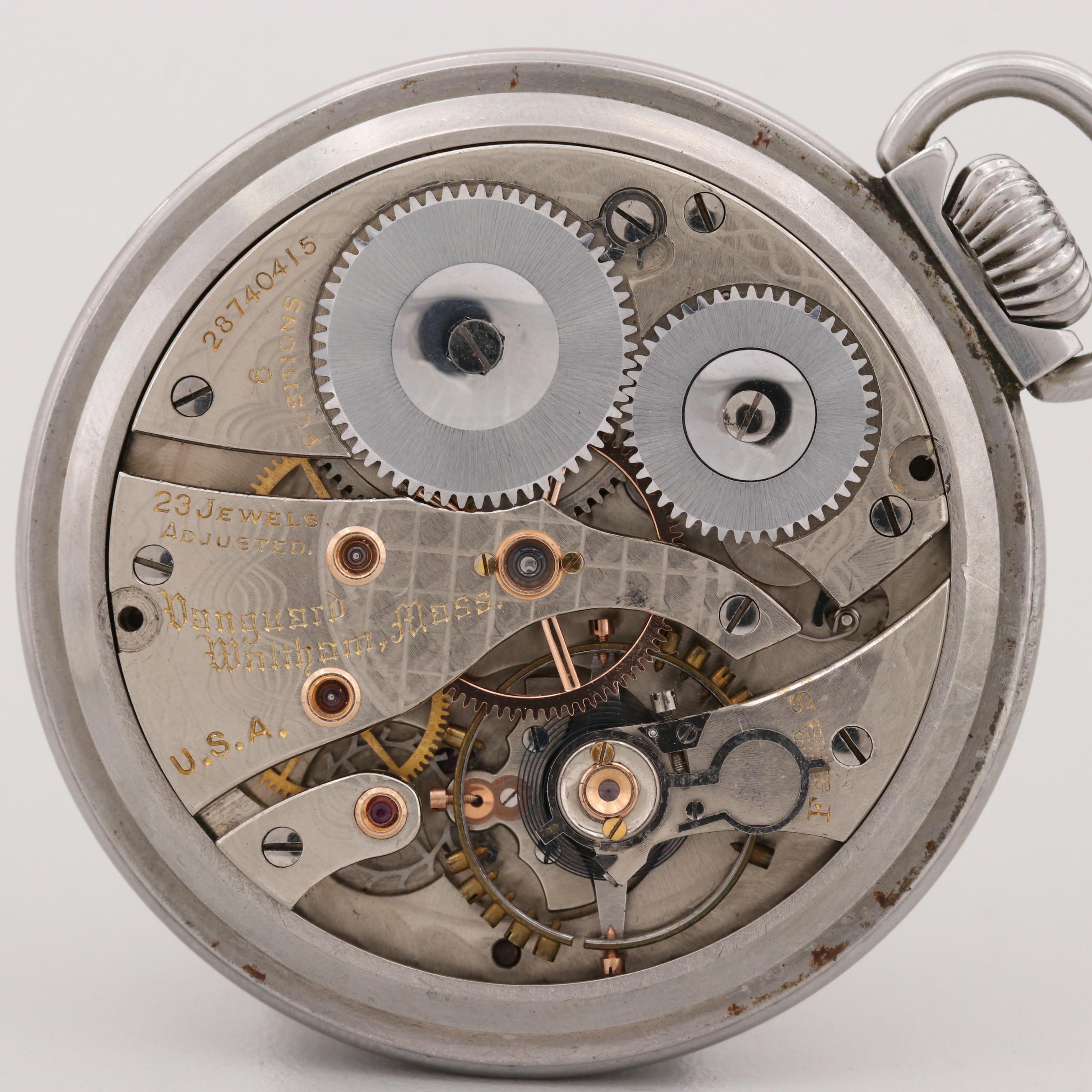 Vintage Waltham Vanguard Up & Down Railroad Grade Pocket Watch, 1935