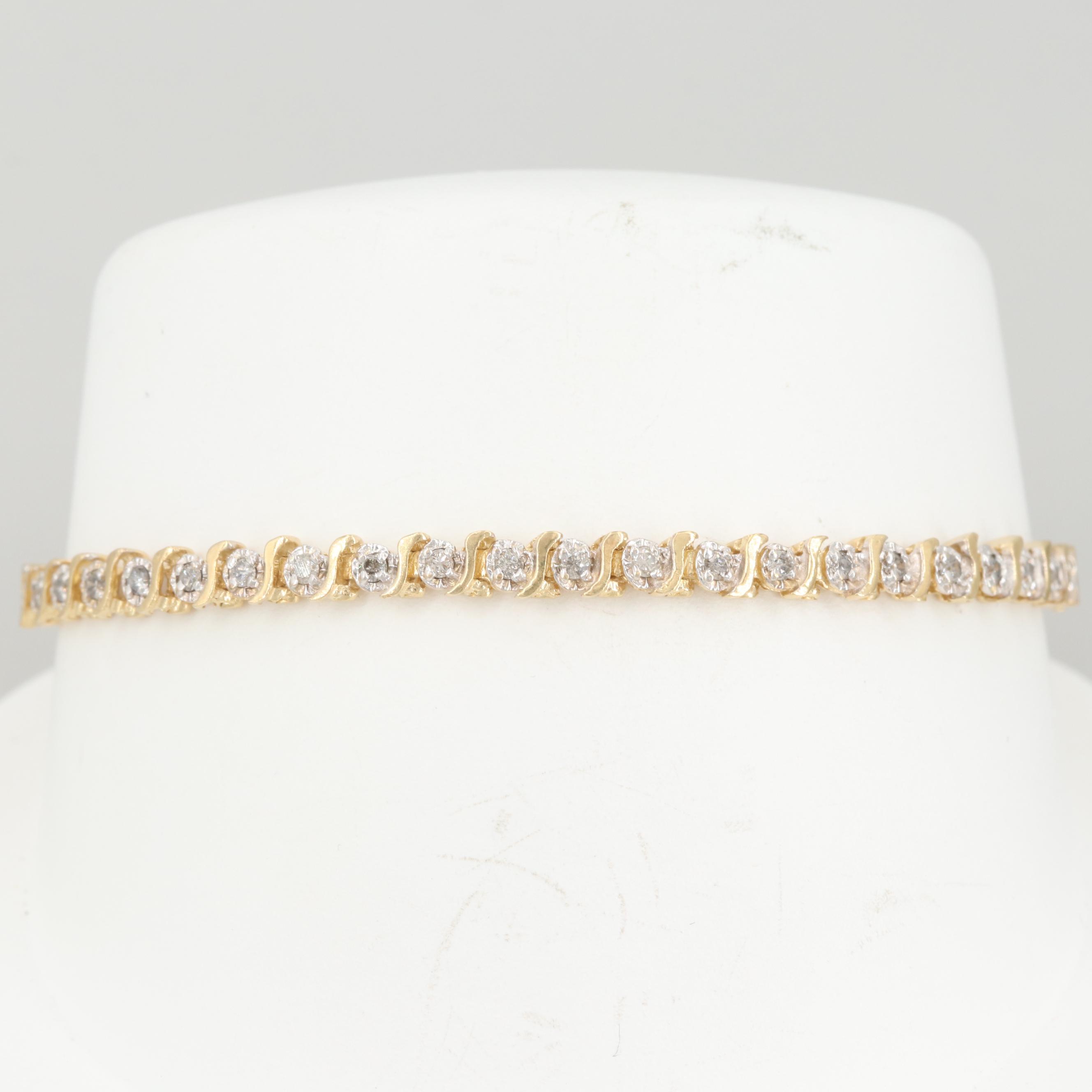 14K Yellow Gold Diamond Bracelet