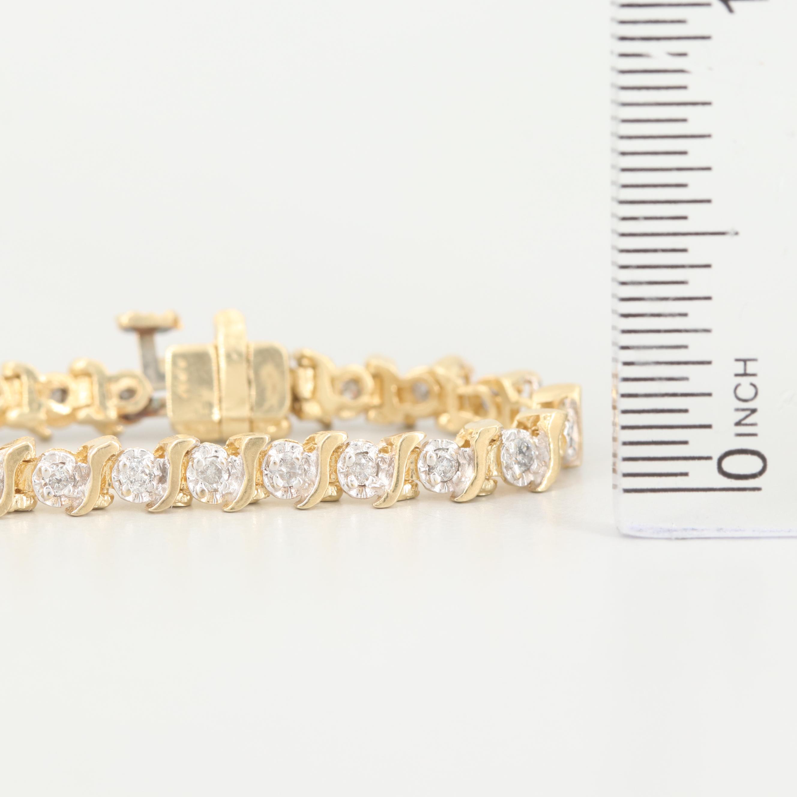 14K Yellow Gold Diamond Bracelet
