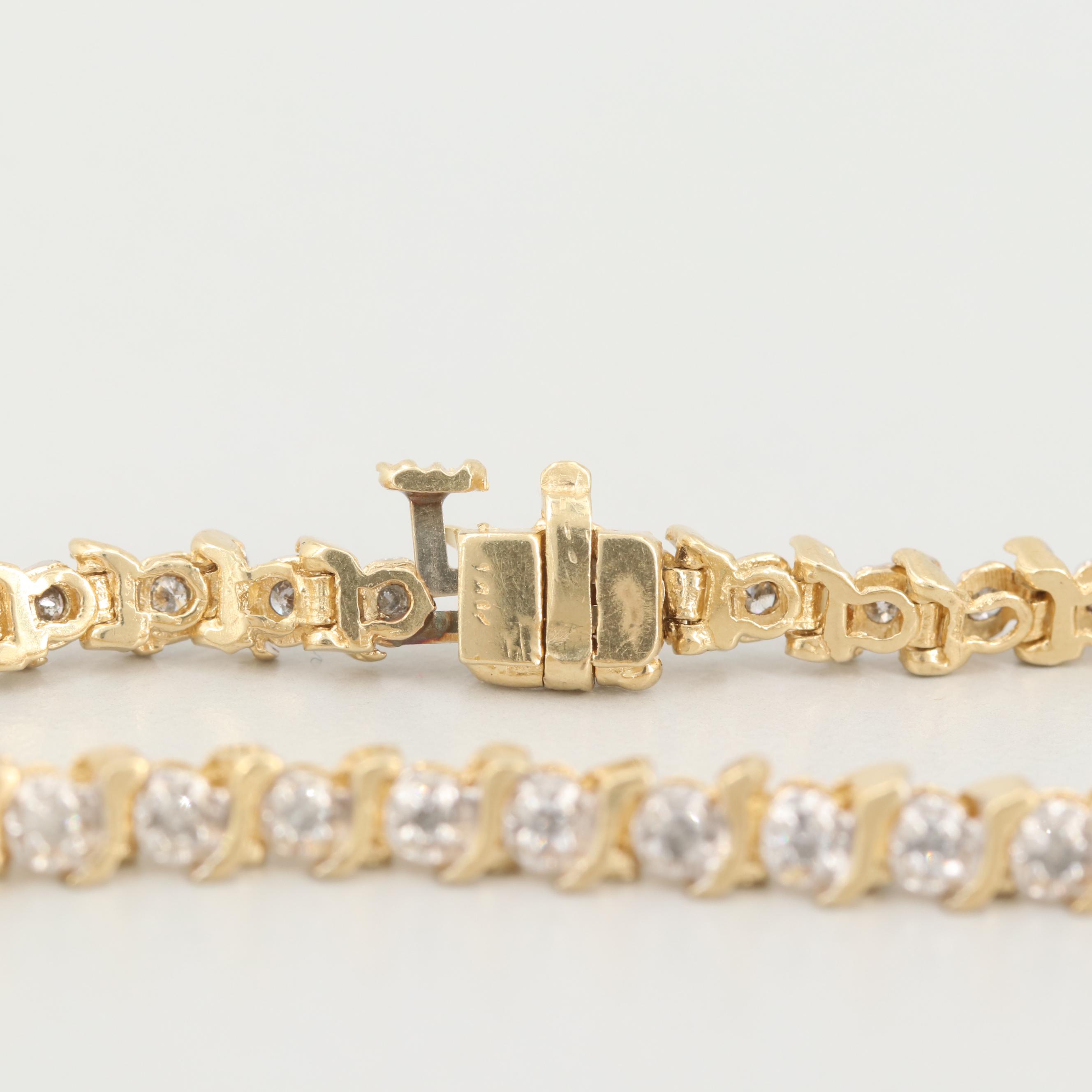 14K Yellow Gold Diamond Bracelet