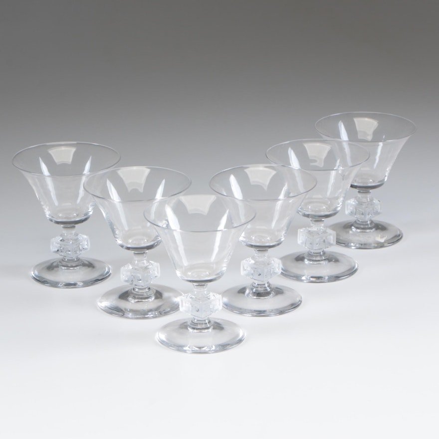 Cordial Glasses with Greek Key Motif