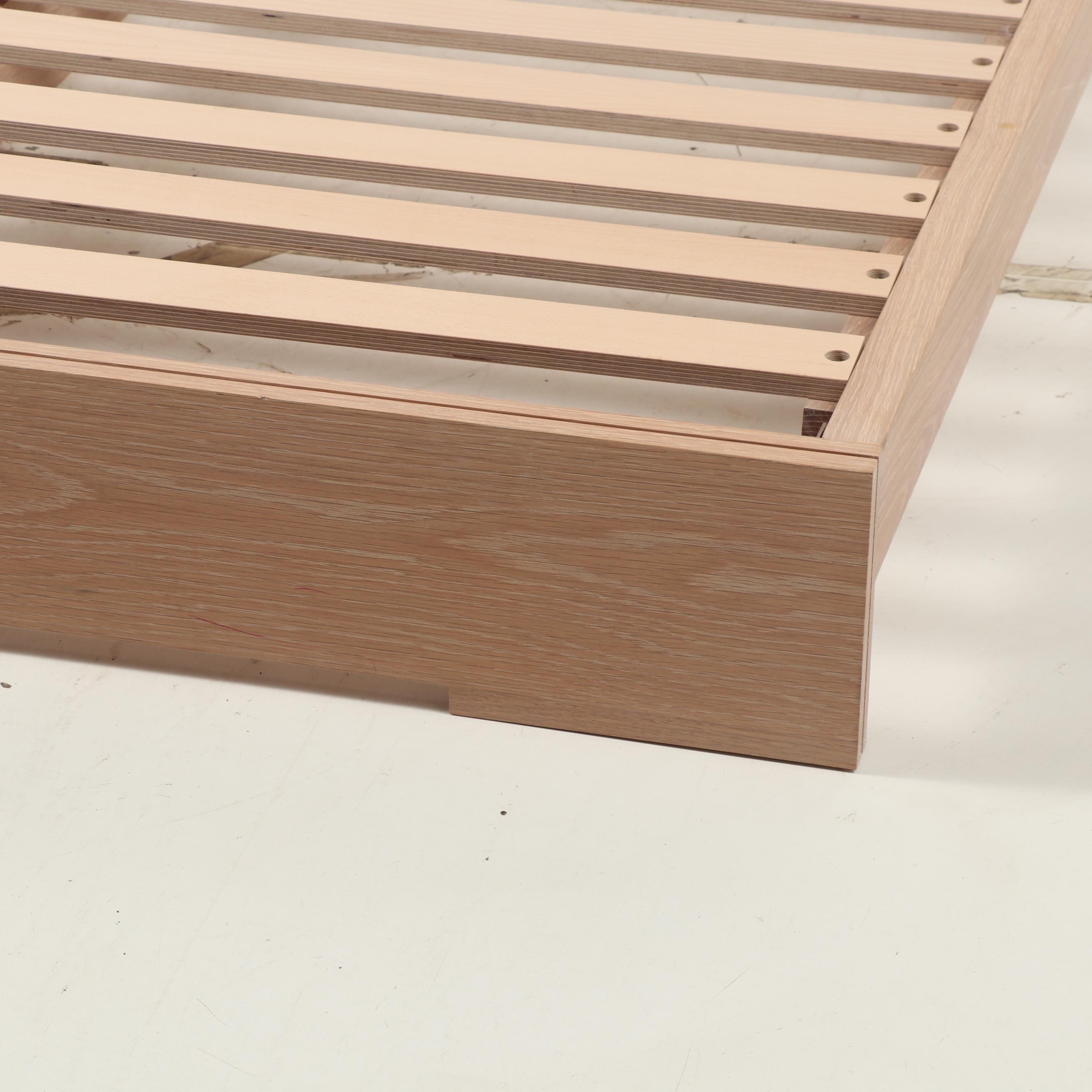 Contemporary Danish Modern Full Size Wooden Bed Frame