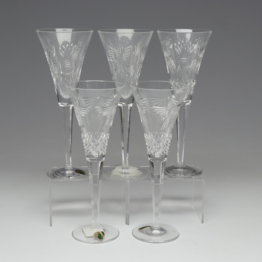 Waterford Crystal "Millennium" and "Peace" Champagne Flutes