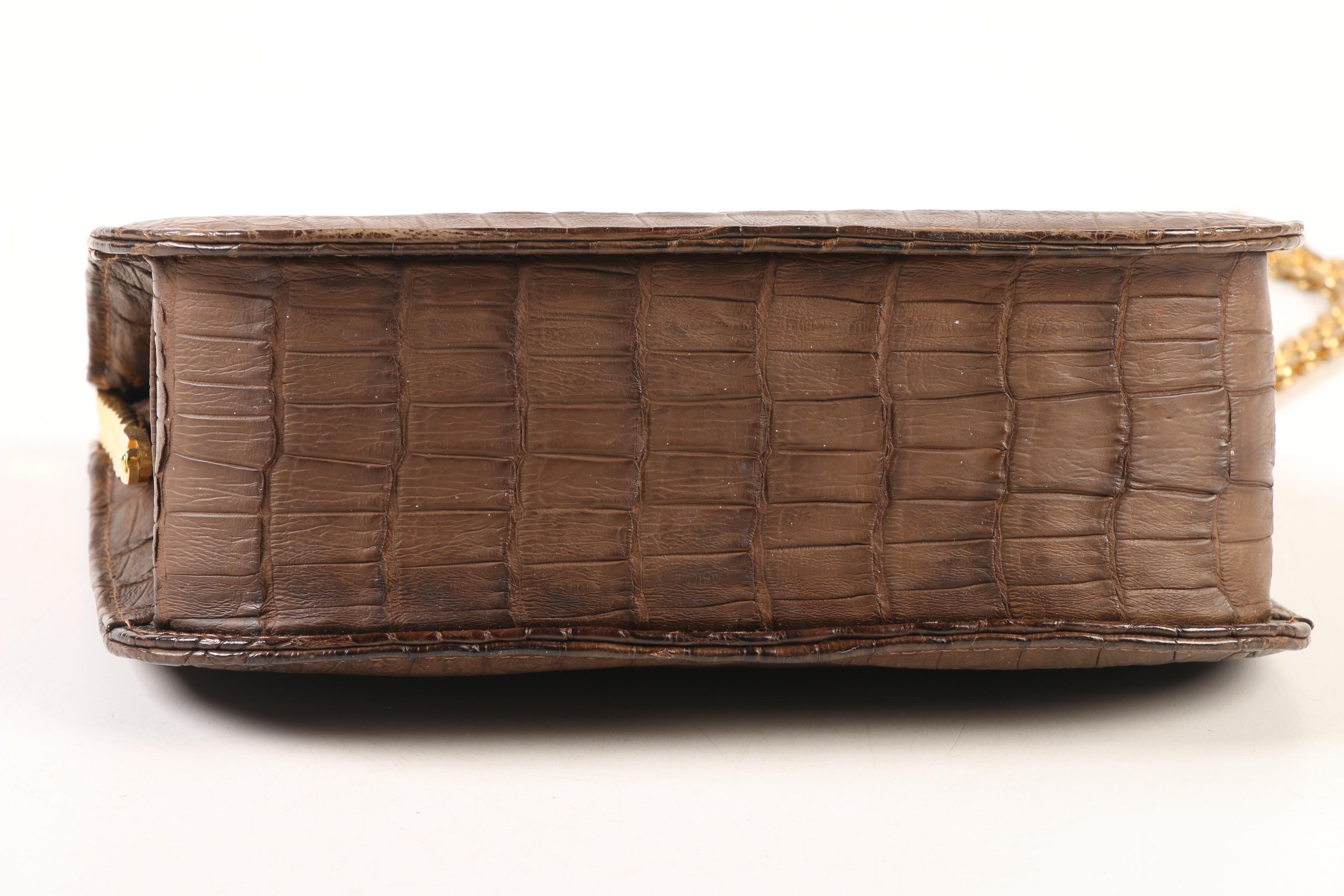 Sacha for Saks Fifth Avenue Crocodile Bag, Made in France, Late 1960's