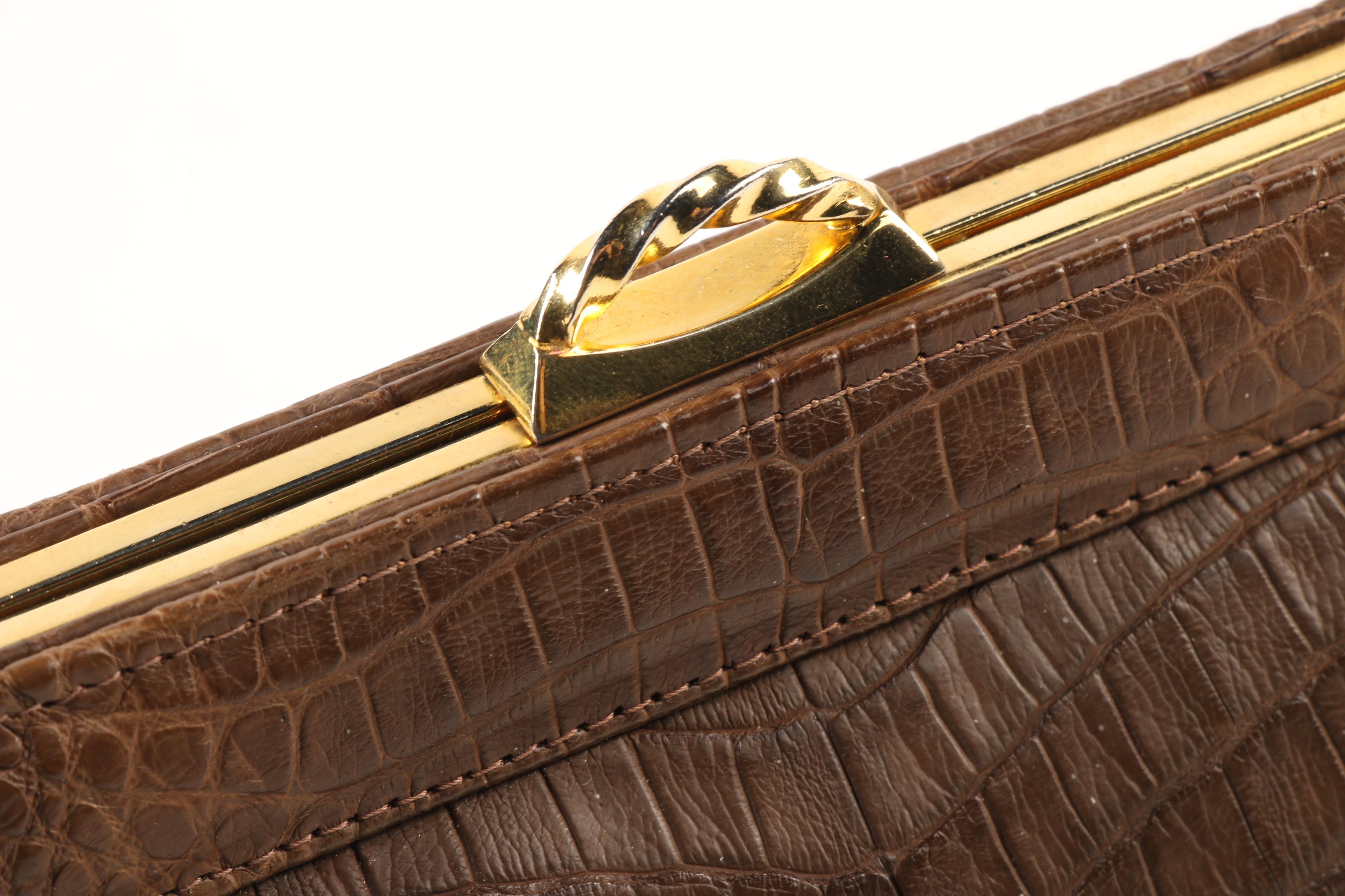 Sacha for Saks Fifth Avenue Crocodile Bag, Made in France, Late 1960's