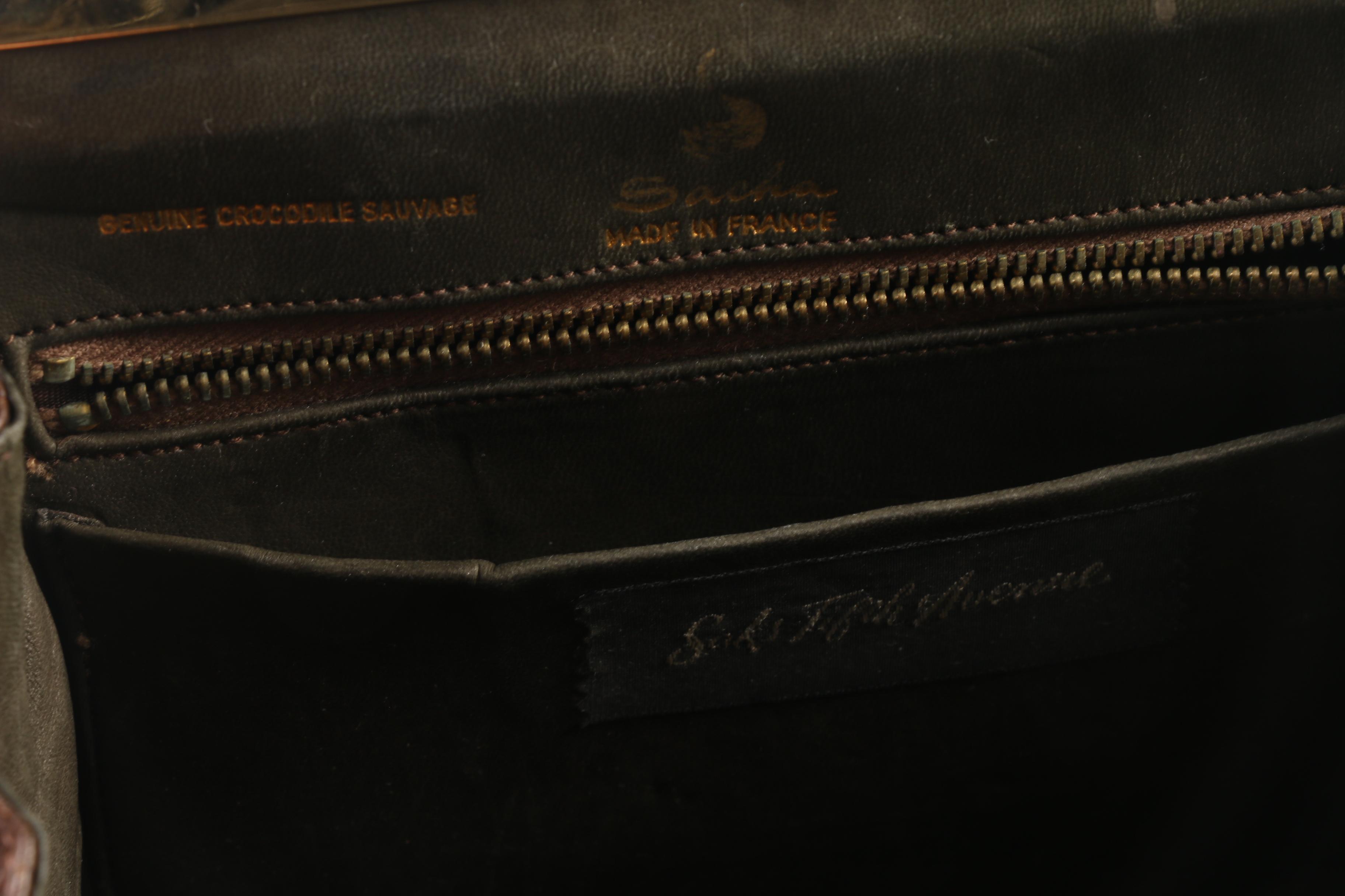 Sacha for Saks Fifth Avenue Crocodile Bag, Made in France, Late 1960's